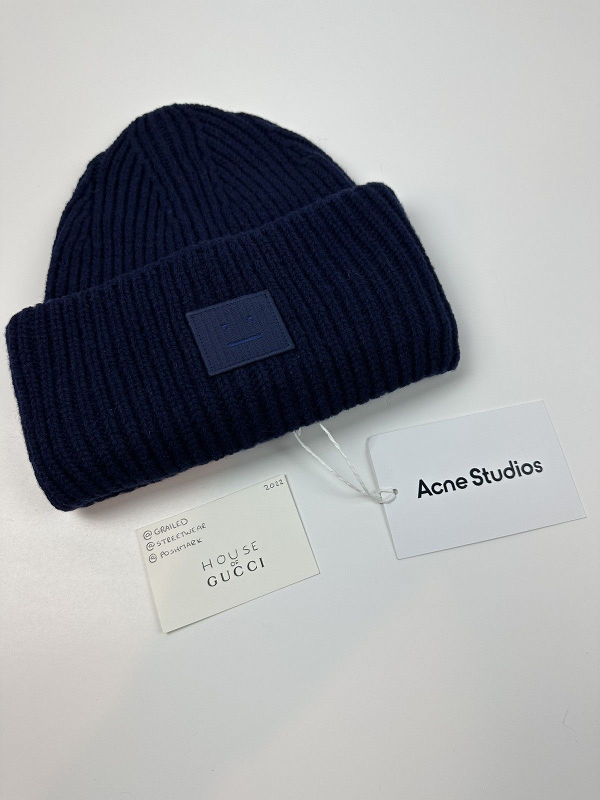 Acne Studios Acne Studios Navy Wool Beanie Hat Size ONE SIZE - 2 Thumbnail