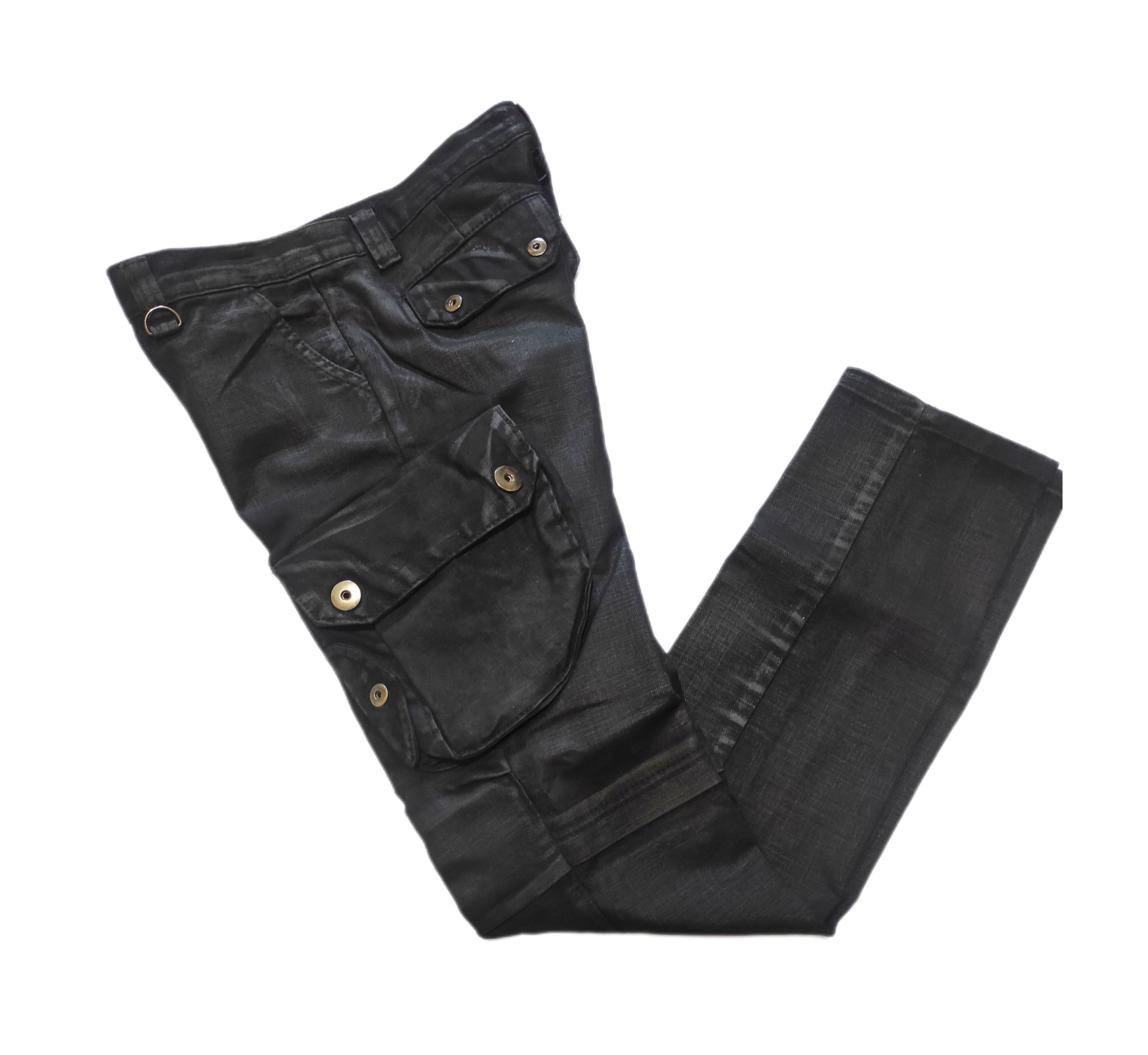 Other Beautiful Denim Cargo Pants Spandex Black Coated Size US 30 / EU 46 - 8 Thumbnail