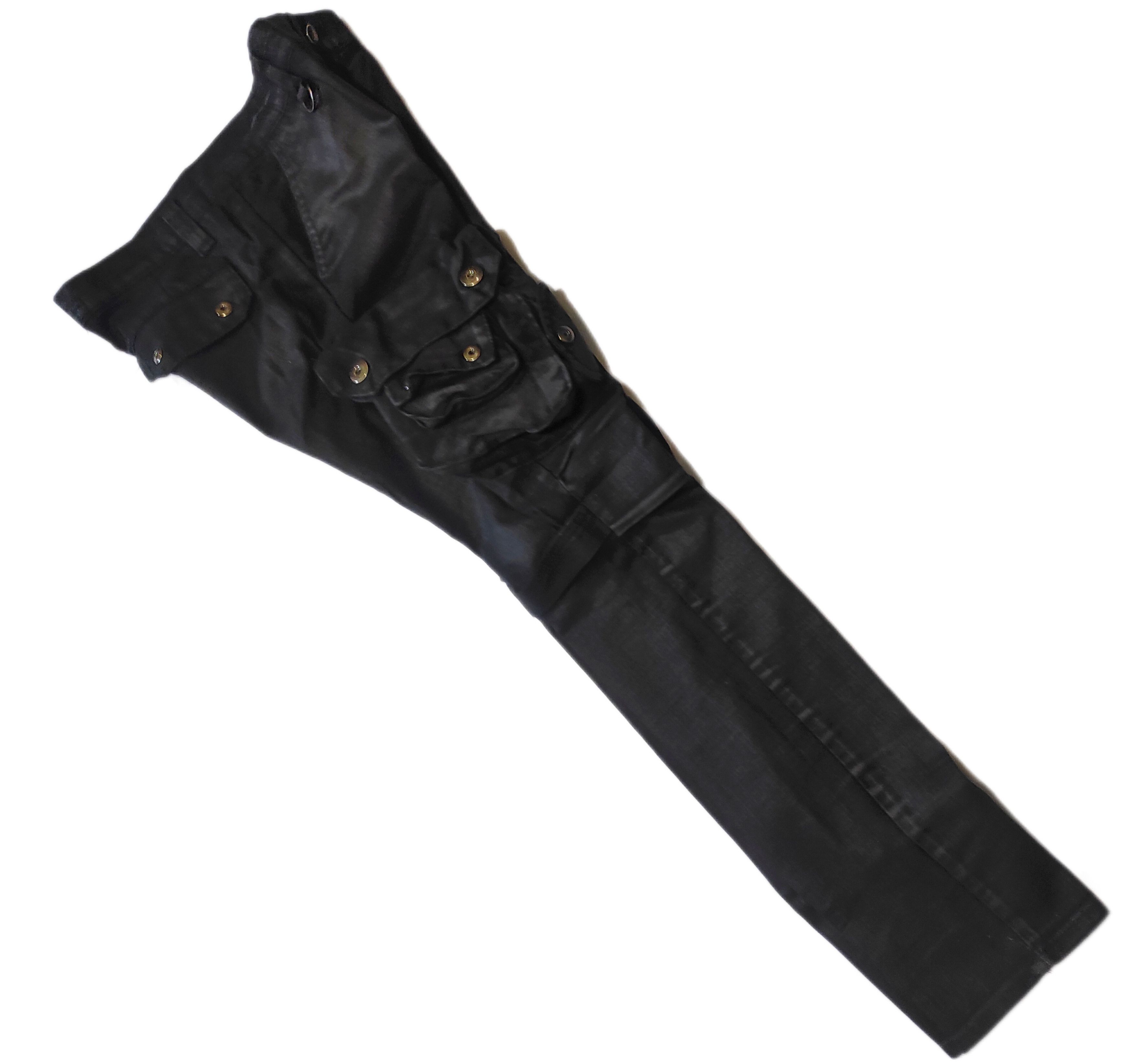 Other Beautiful Denim Cargo Pants Spandex Black Coated Size US 30 / EU 46 - 7 Thumbnail