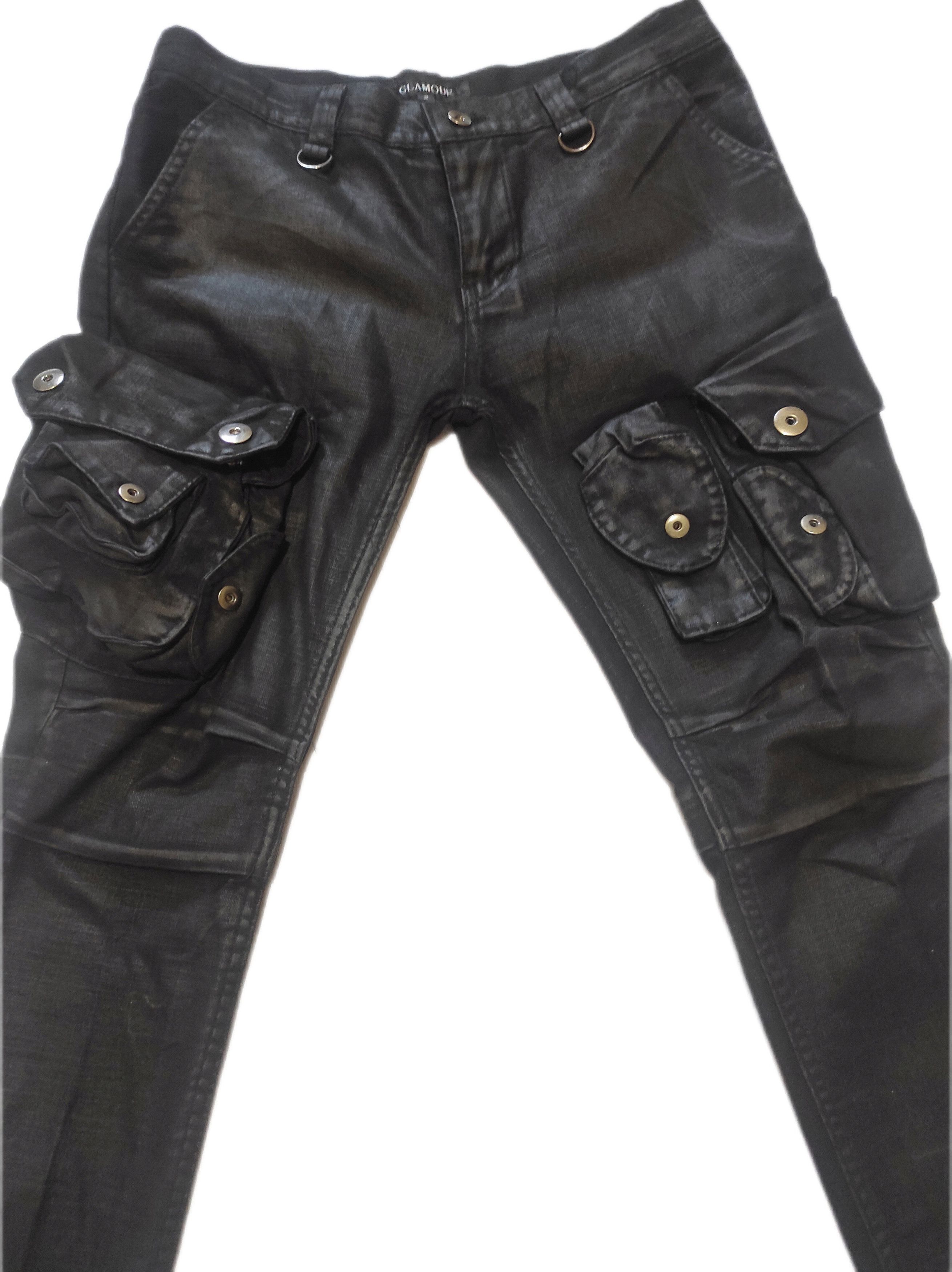 Other Beautiful Denim Cargo Pants Spandex Black Coated Size US 30 / EU 46 - 2 Thumbnail