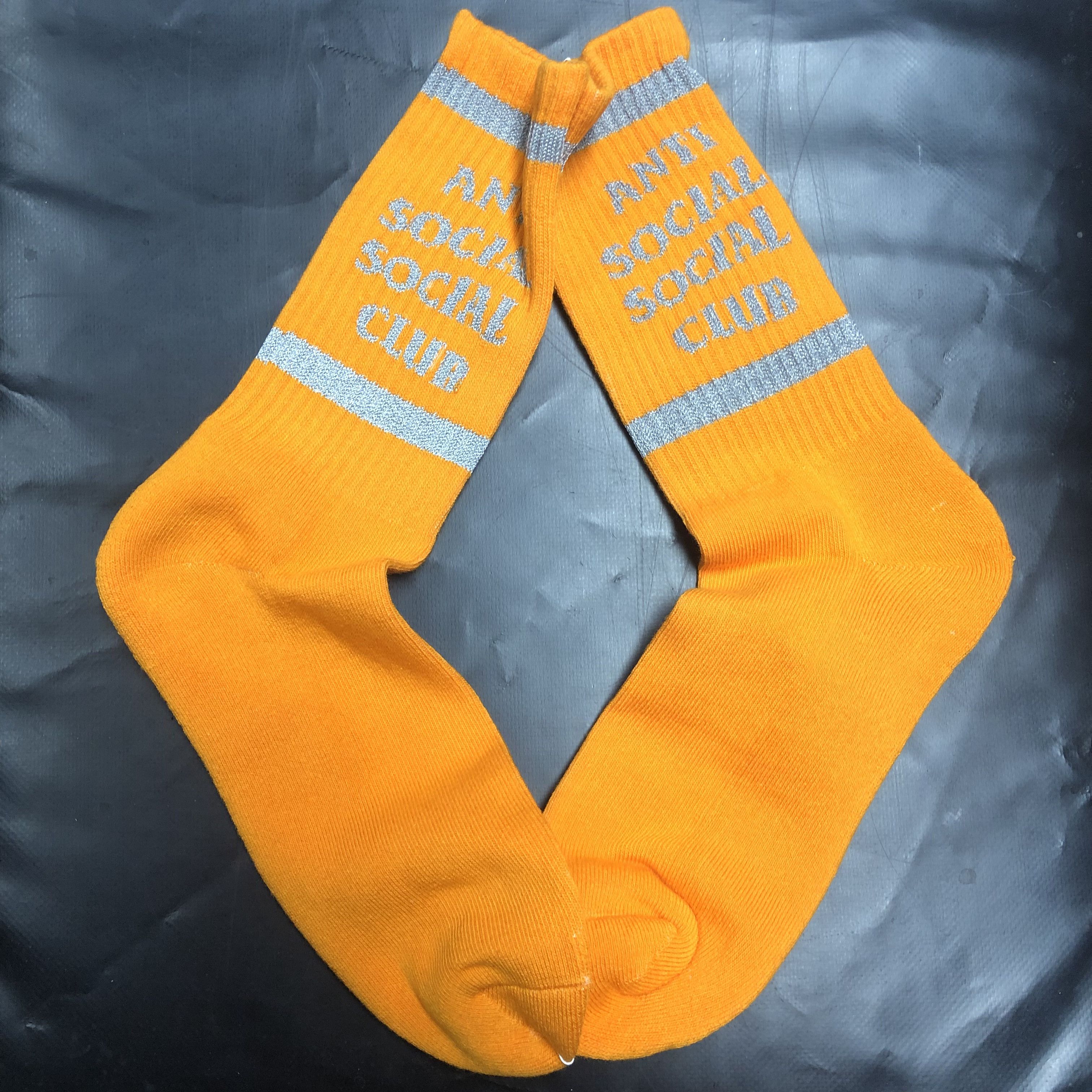 Anti Social Social Club DS SS21 3M Reflect ASSC VVS Orange Crew socks BAPE KITH FOG Size ONE SIZE - 1 Thumbnail
