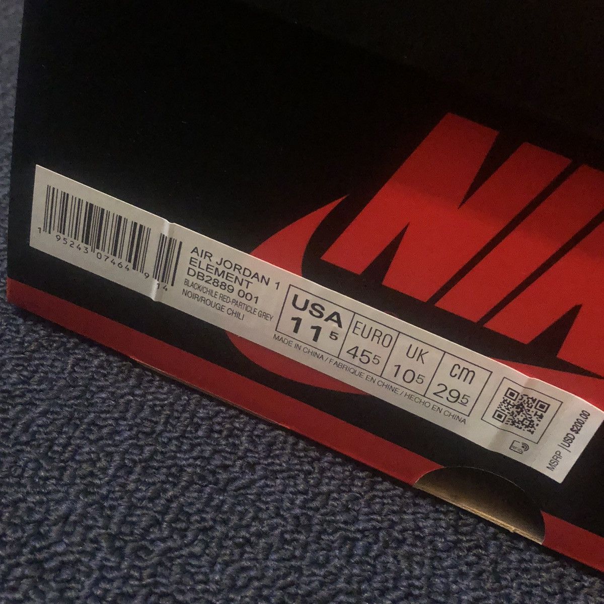 Goretex × Jordan Brand × Nike Jordan 1 Retro High Element Gore-Tex Black Grey High Shoes Size US 11.5 / EU 44-45 - 10 Thumbnail