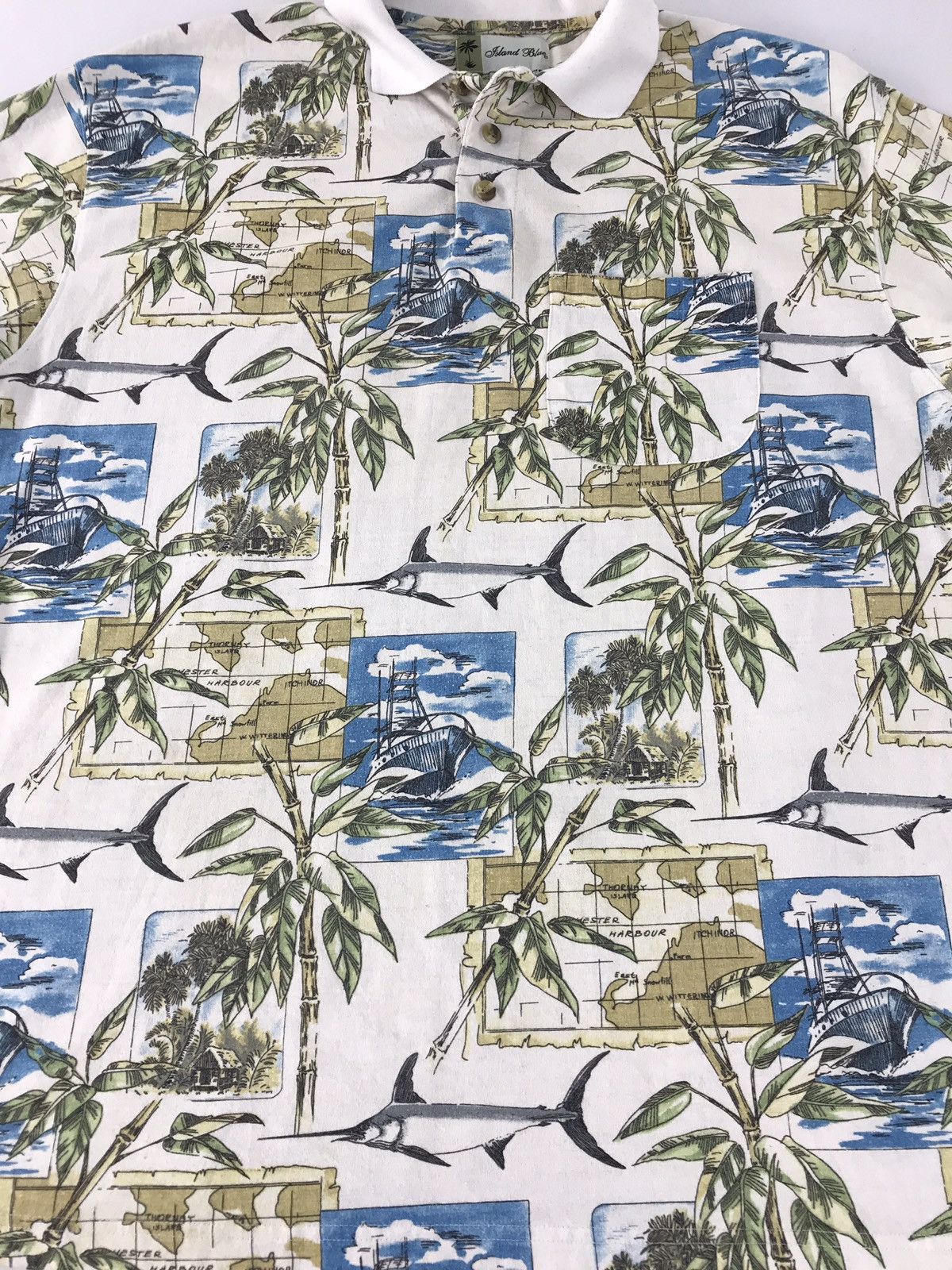 Japanese Brand × Vintage Vintage Island Blue Full Print Fish Design Size US L / EU 52-54 / 3 - 3 Thumbnail