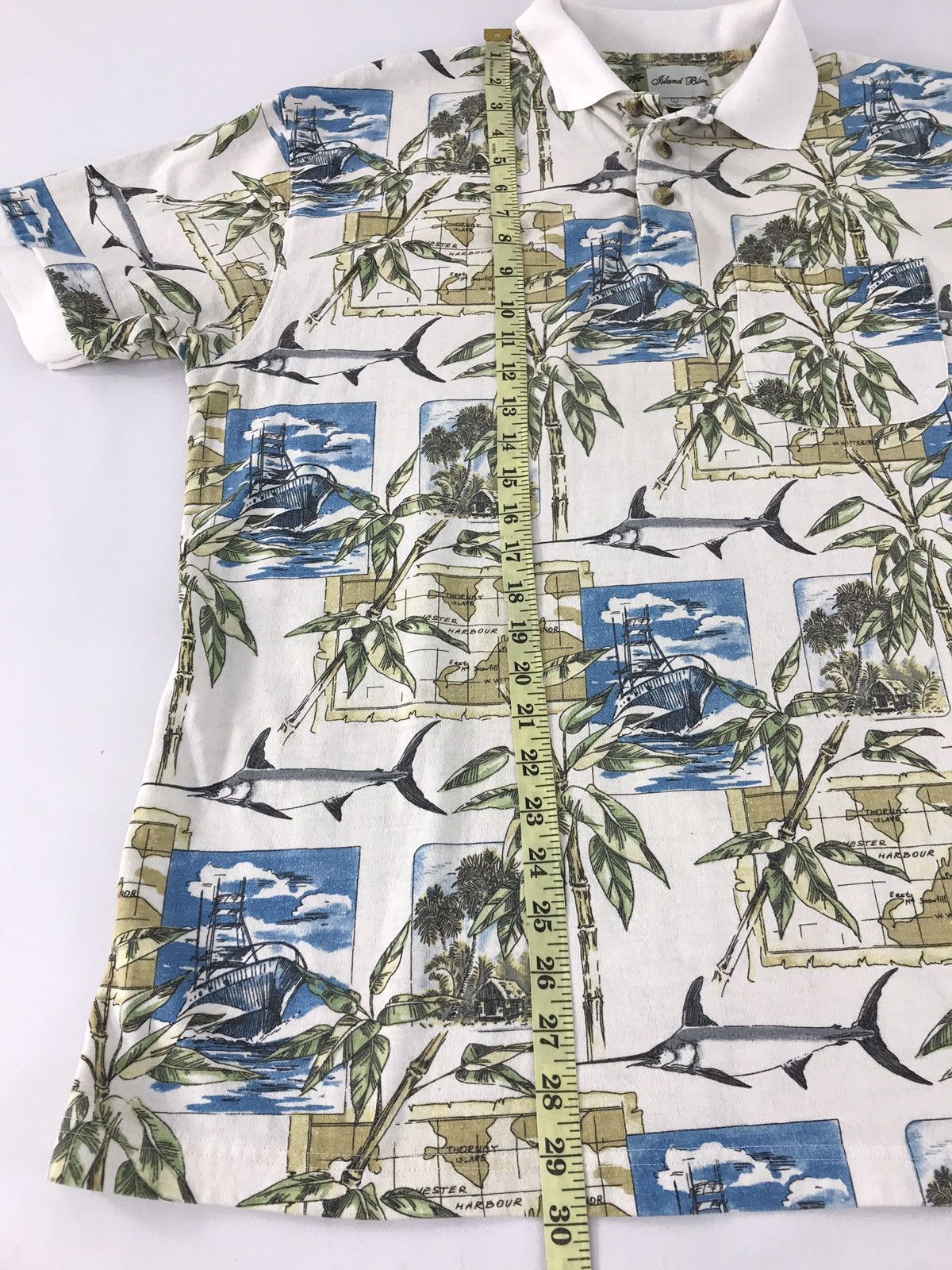Japanese Brand × Vintage Vintage Island Blue Full Print Fish Design Size US L / EU 52-54 / 3 - 8 Thumbnail