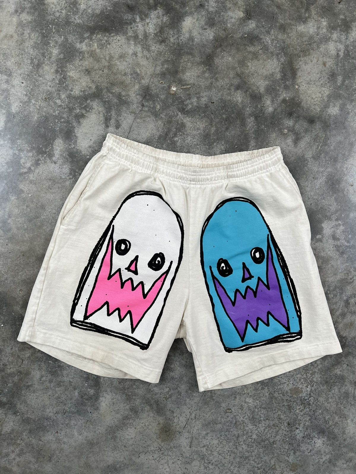 image of Asspizza 730 Masks Shorts White Sz. Small, Men's