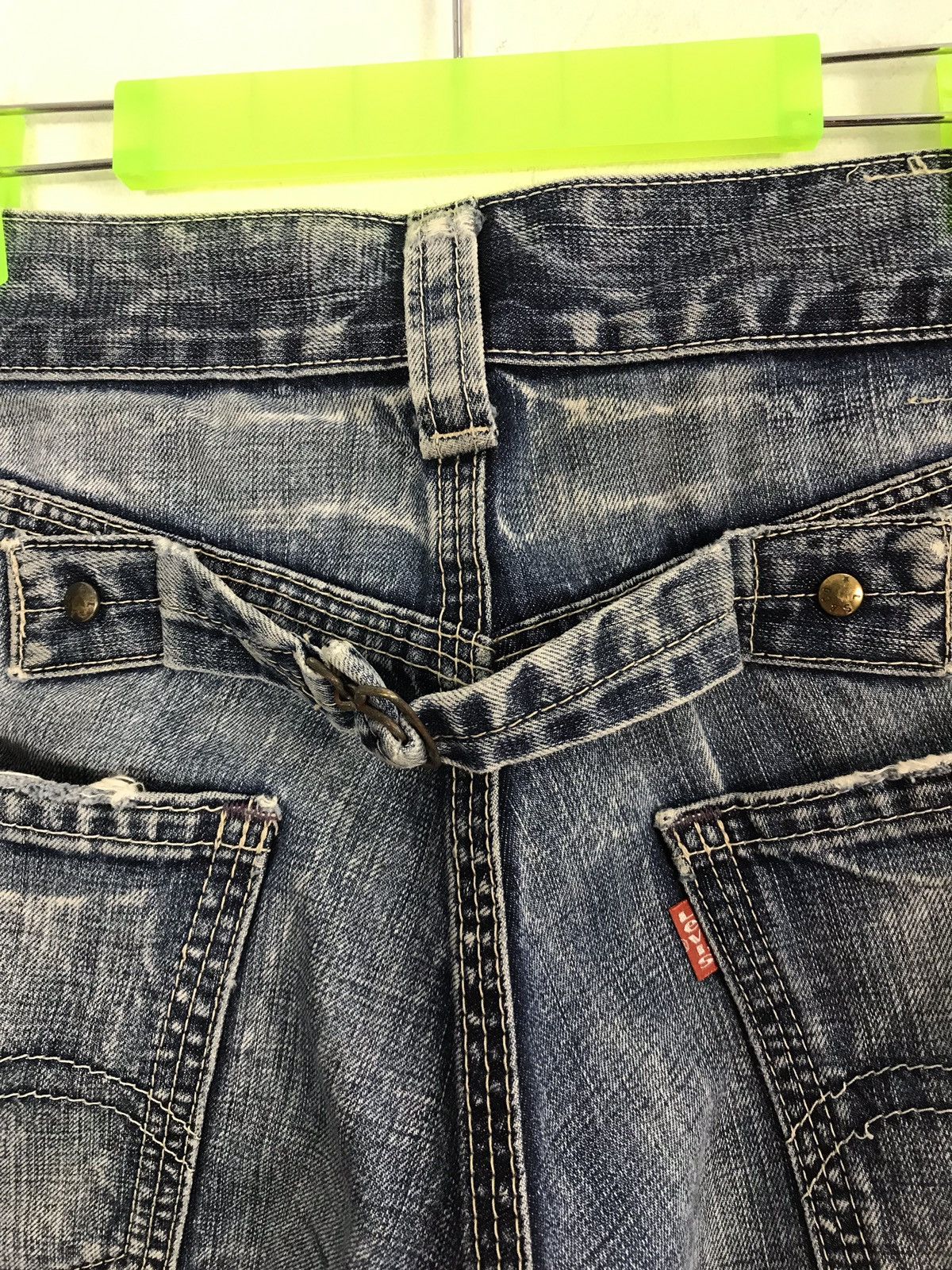 Levi's Vintage Levis Distressed Design Buckle Back Denim Jeans Size US 33 - 14 Thumbnail