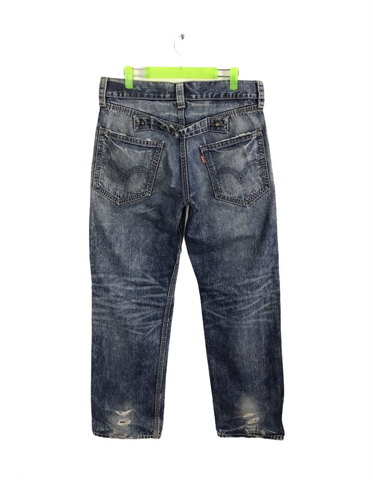 Levi's Vintage Levis Distressed Design Buckle Back Denim Jeans Size US 33 - 2 Thumbnail