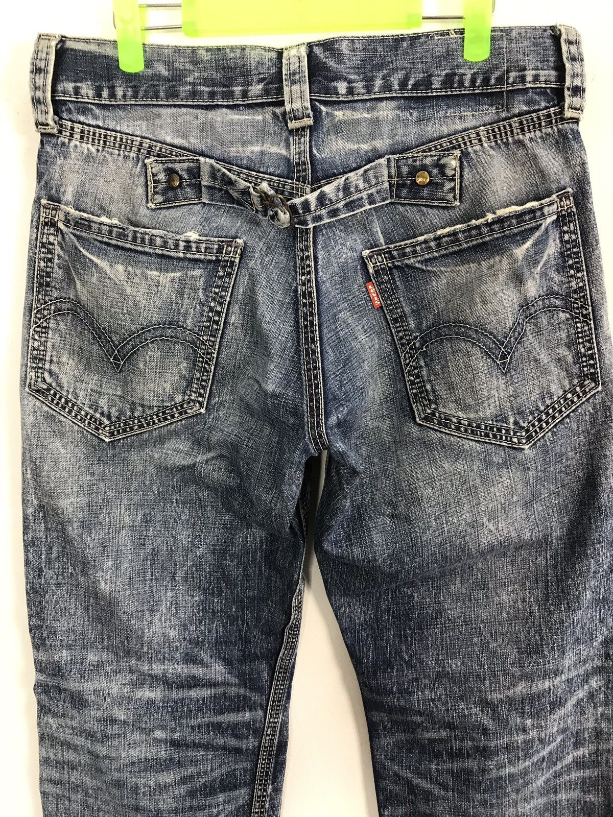 Levi's Vintage Levis Distressed Design Buckle Back Denim Jeans Size US 33 - 10 Thumbnail