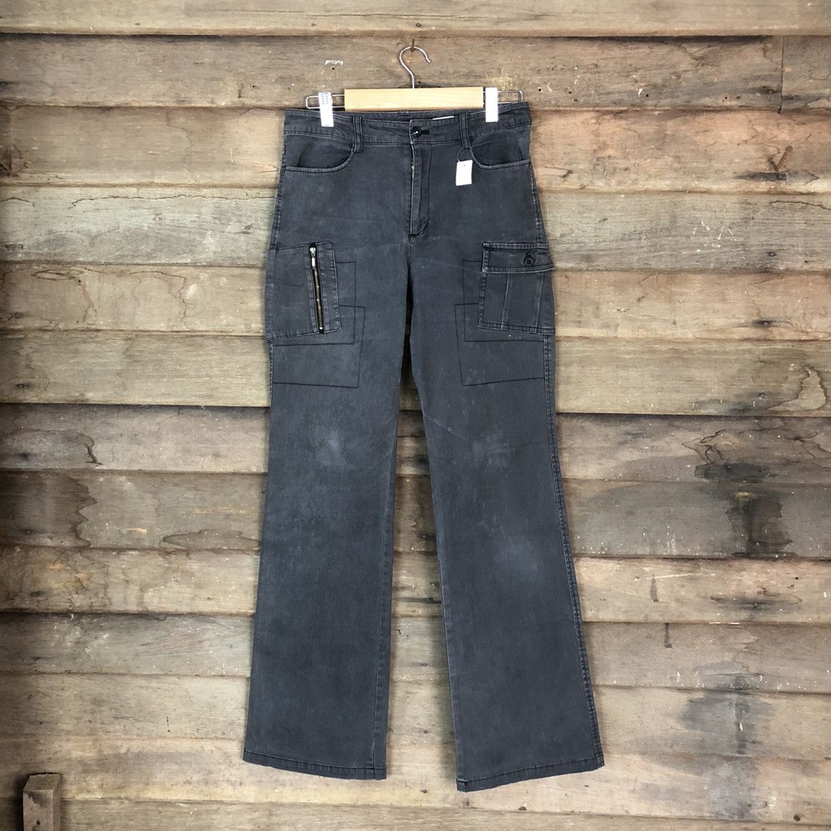 Japanese Brand DLL Green Eye Black Cargo utility Multipocket Pants #1536 Size 25" / US 0 / IT 36 - 1 Thumbnail