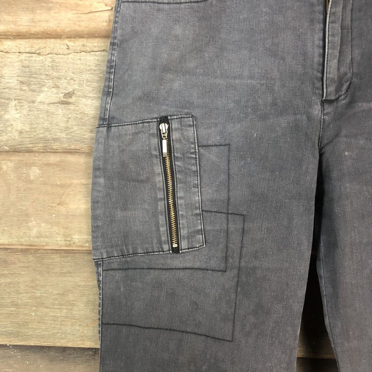 Japanese Brand DLL Green Eye Black Cargo utility Multipocket Pants #1536 Size 25" / US 0 / IT 36 - 4 Thumbnail
