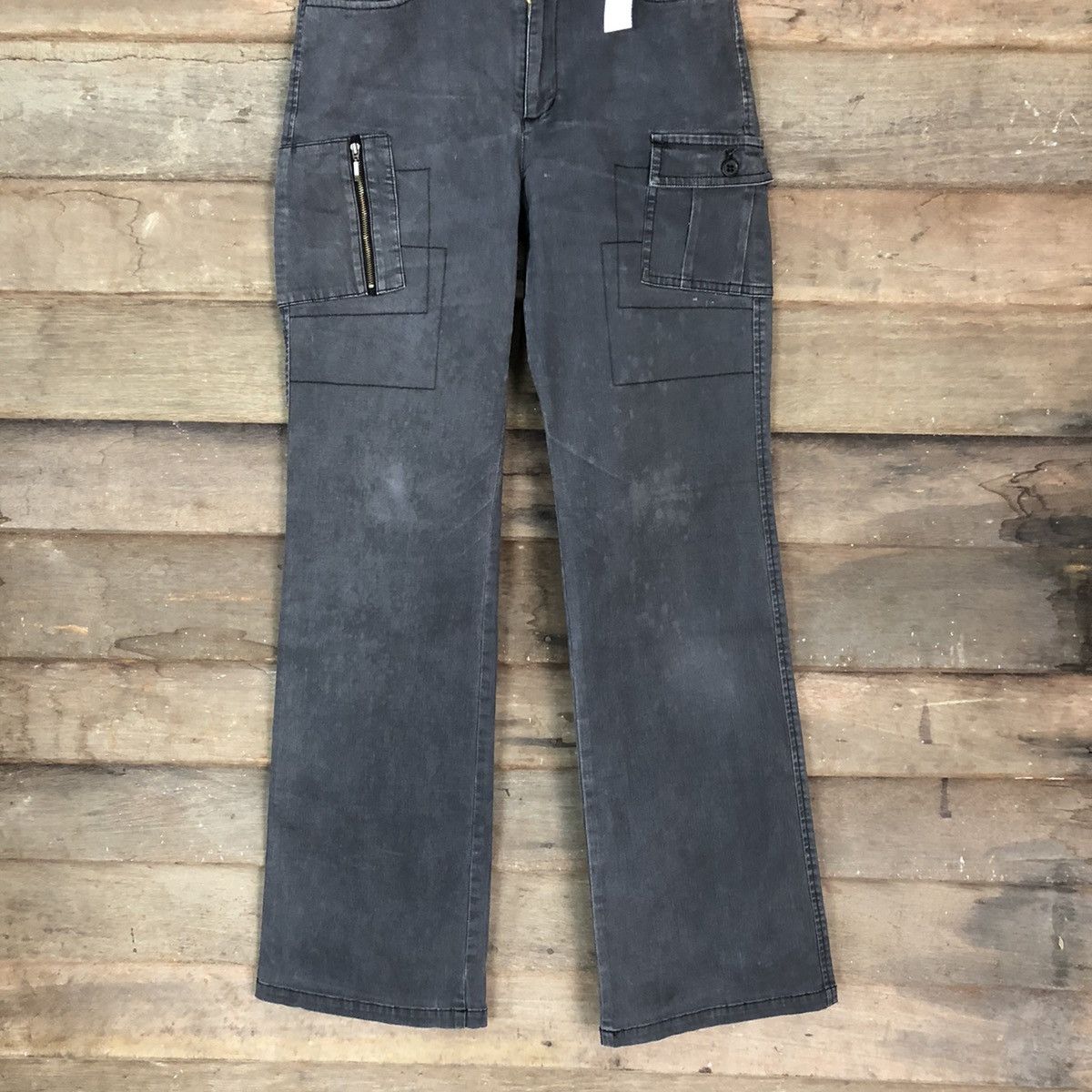 Japanese Brand DLL Green Eye Black Cargo utility Multipocket Pants #1536 Size 25" / US 0 / IT 36 - 3 Thumbnail