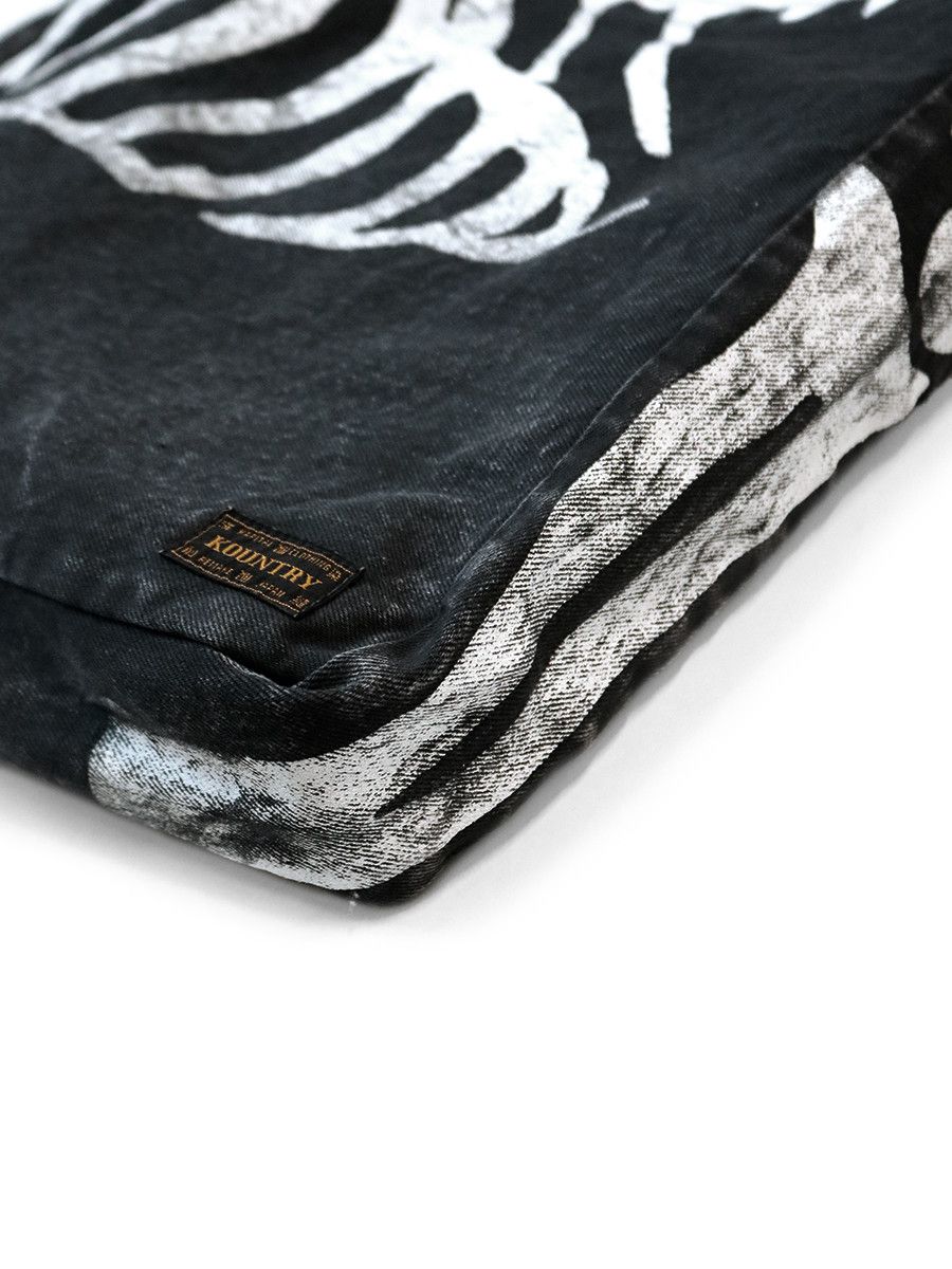 Kapital Kapital 14oz Black Denim Bone Print Book Bag Size ONE SIZE - 3 Thumbnail