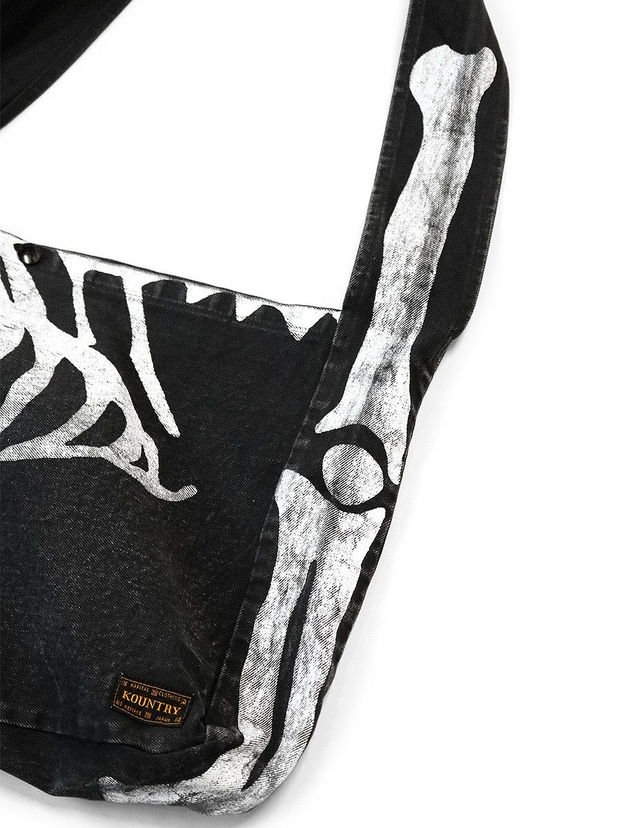 Kapital Kapital 14oz Black Denim Bone Print Book Bag Size ONE SIZE - 2 Thumbnail