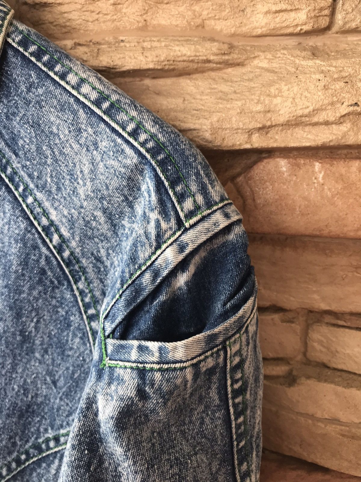 Vintage Vintage 80s Bobson Acid Wash Denim Down Bomber JackeT Size US L / EU 52-54 / 3 - 5 Thumbnail