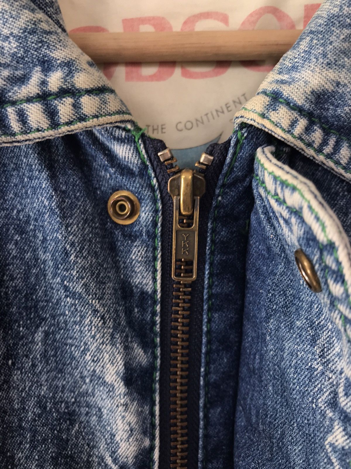 Vintage Vintage 80s Bobson Acid Wash Denim Down Bomber JackeT Size US L / EU 52-54 / 3 - 6 Thumbnail