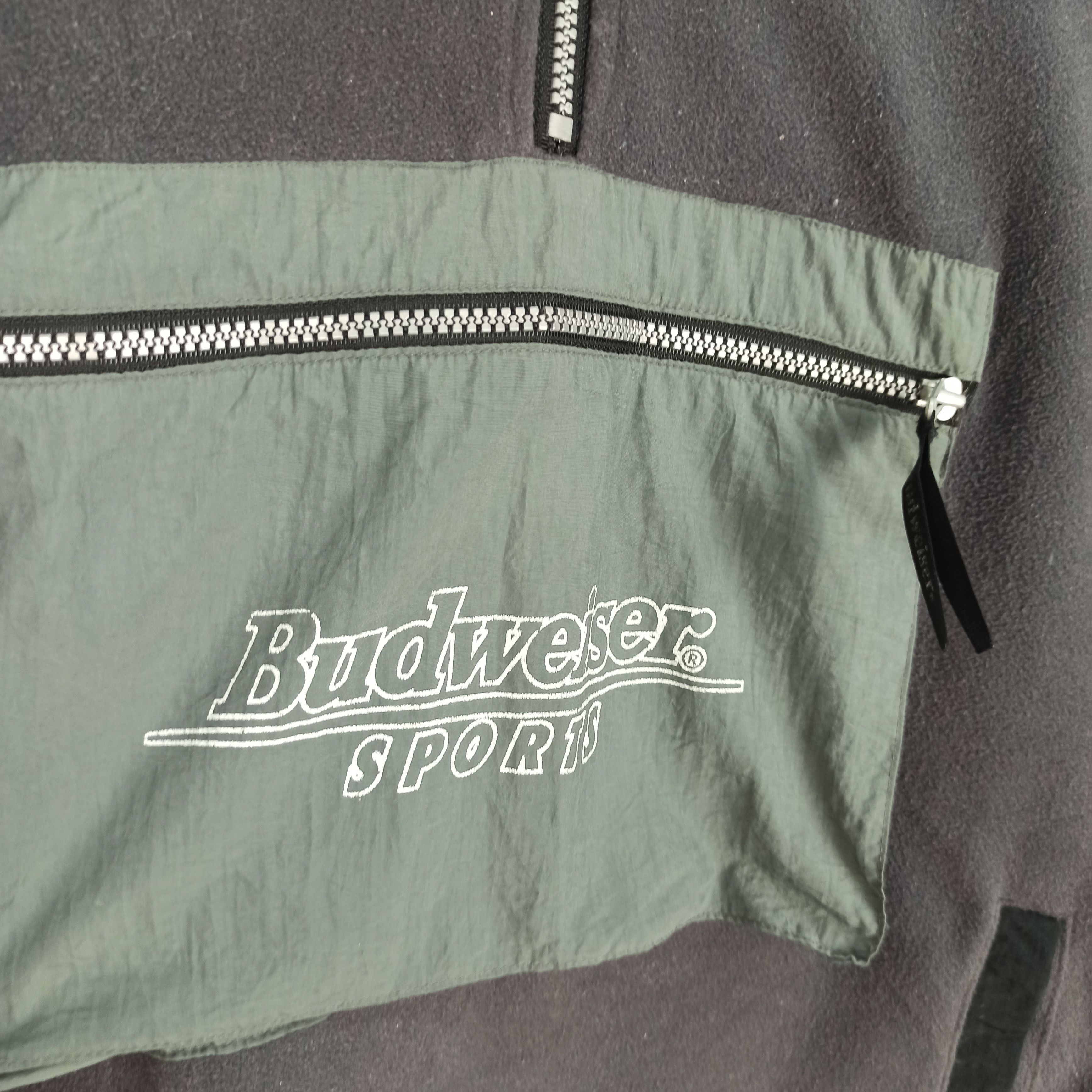 Budweiser 🔥Vintage🔥90s Budweiser Anorak Promo Fleece Jacket Size US L / EU 52-54 / 3 - 2 Thumbnail
