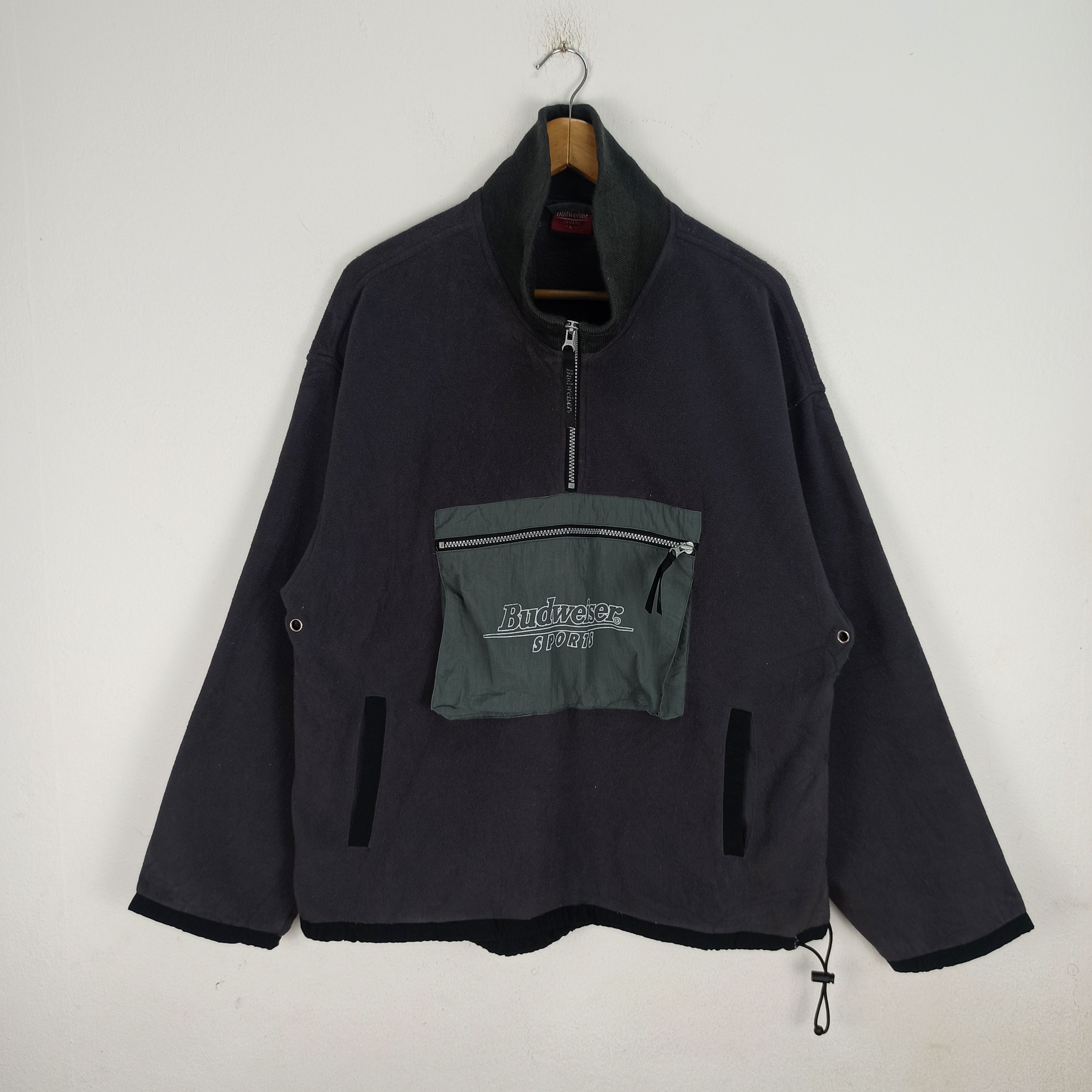 Budweiser 🔥Vintage🔥90s Budweiser Anorak Promo Fleece Jacket Size US L / EU 52-54 / 3 - 1 Thumbnail
