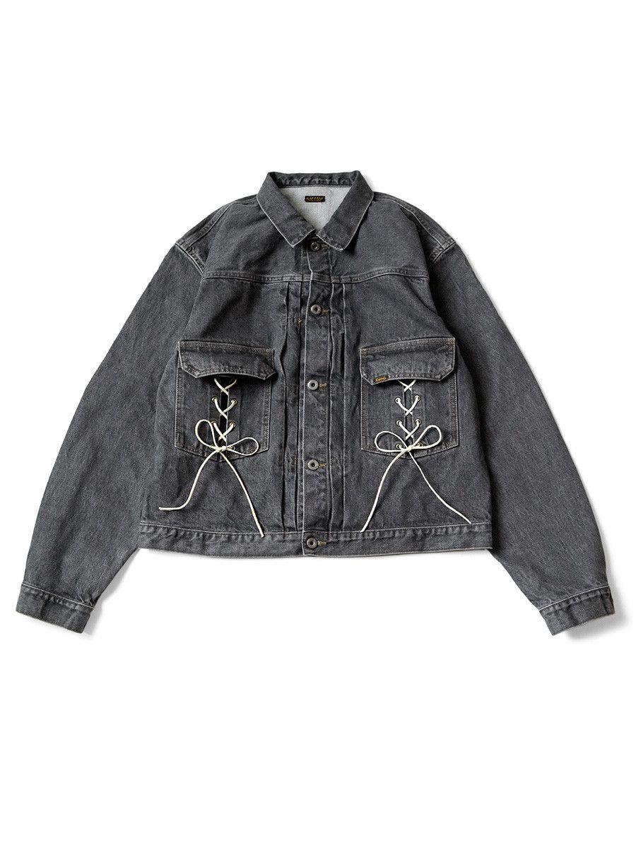 Kapital Kapital 14oz Black Denim Lace Up 2nd Jacket Size US L / EU 52-54 / 3 - 2 Thumbnail