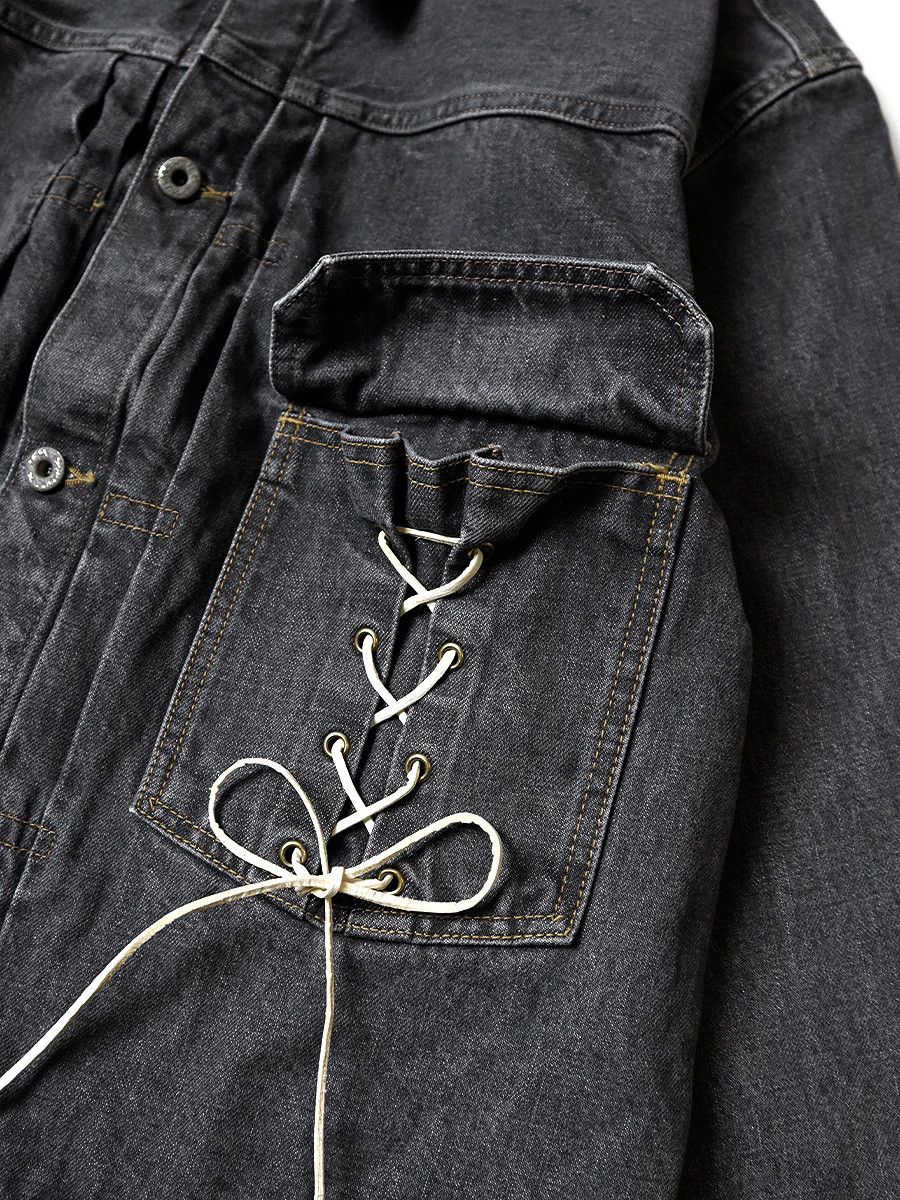 Kapital Kapital 14oz Black Denim Lace Up 2nd Jacket Size US L / EU 52-54 / 3 - 6 Thumbnail