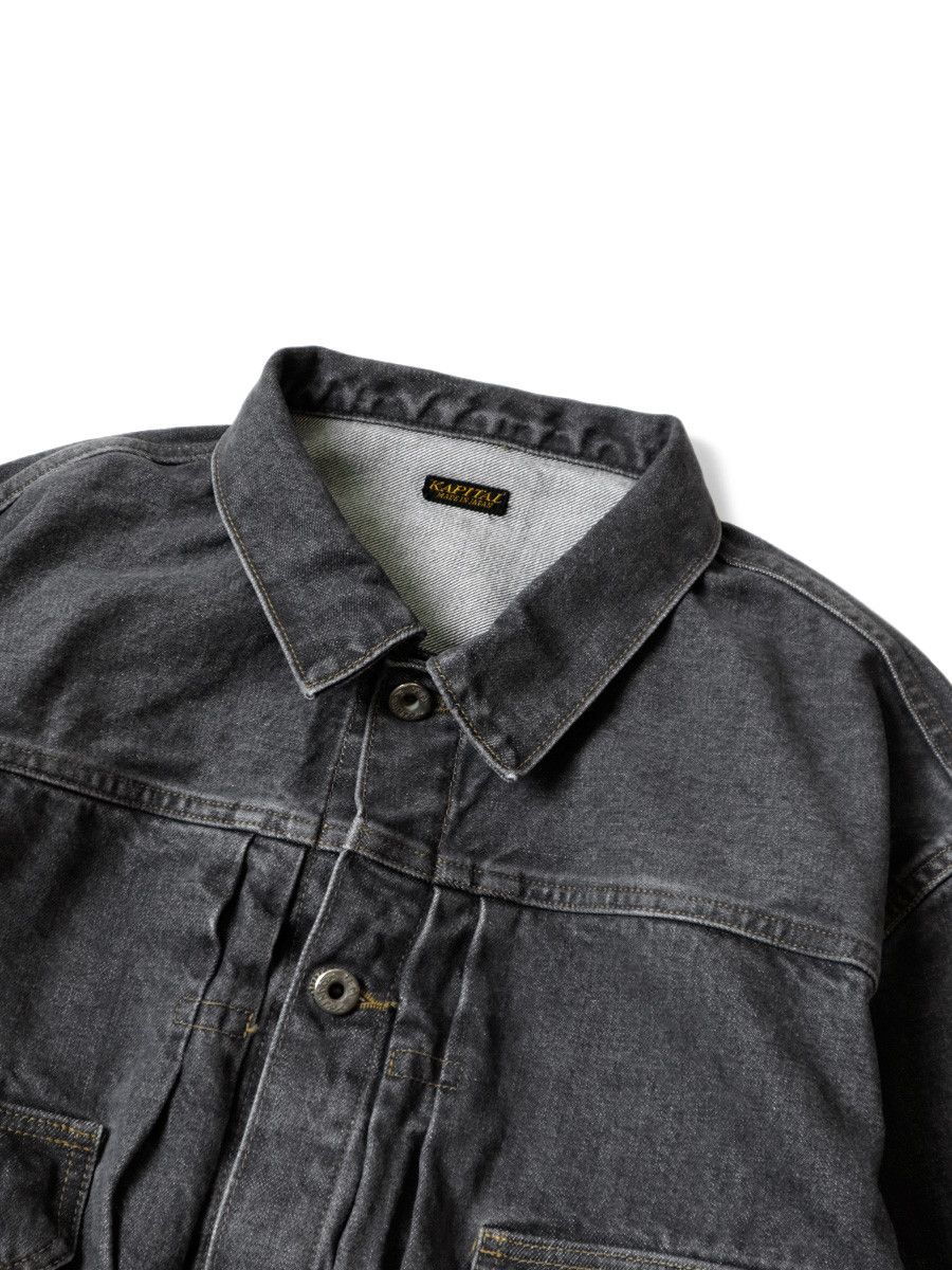 Kapital Kapital 14oz Black Denim Lace Up 2nd Jacket Size US L / EU 52-54 / 3 - 4 Thumbnail