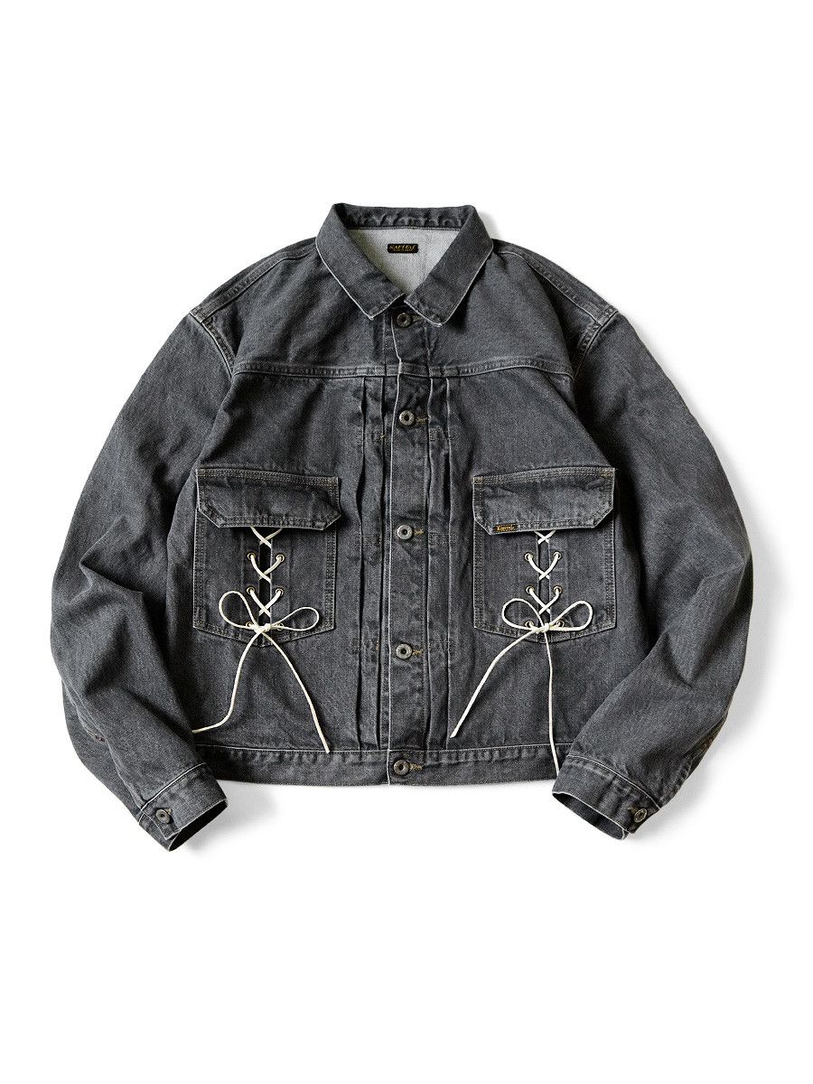 Kapital Kapital 14oz Black Denim Lace Up 2nd Jacket Size US L / EU 52-54 / 3 - 1 Thumbnail