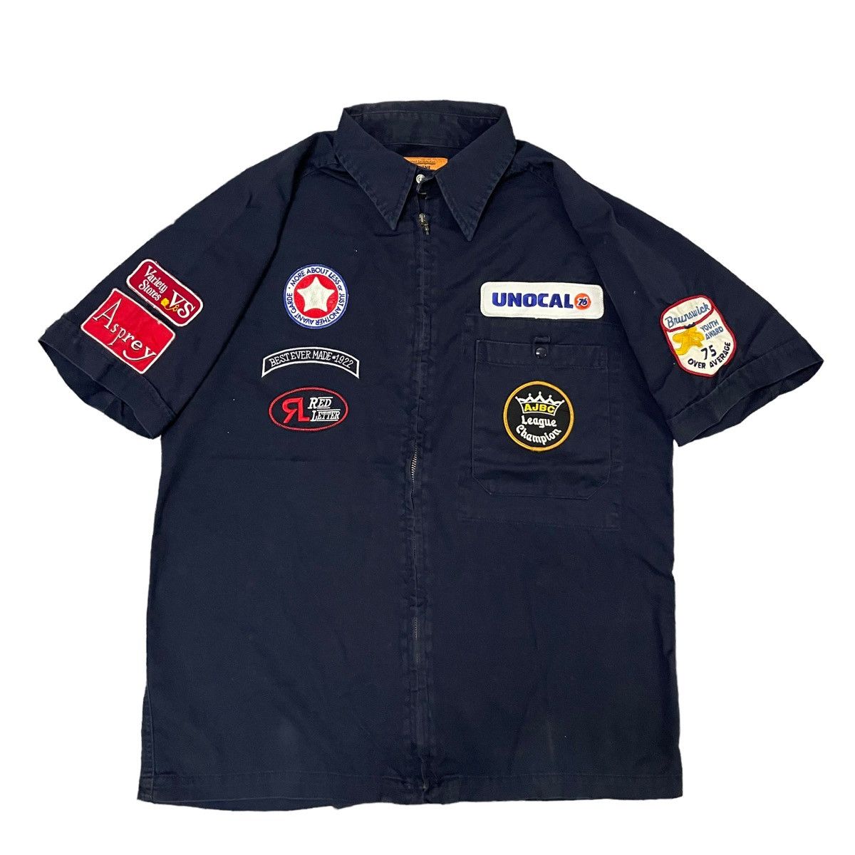 Japanese Brand × Sports Specialties 💥VINTAGE 76 LUBRICANT RACING ZIPPER SHIRT Size US L / EU 52-54 / 3 - 1 Thumbnail