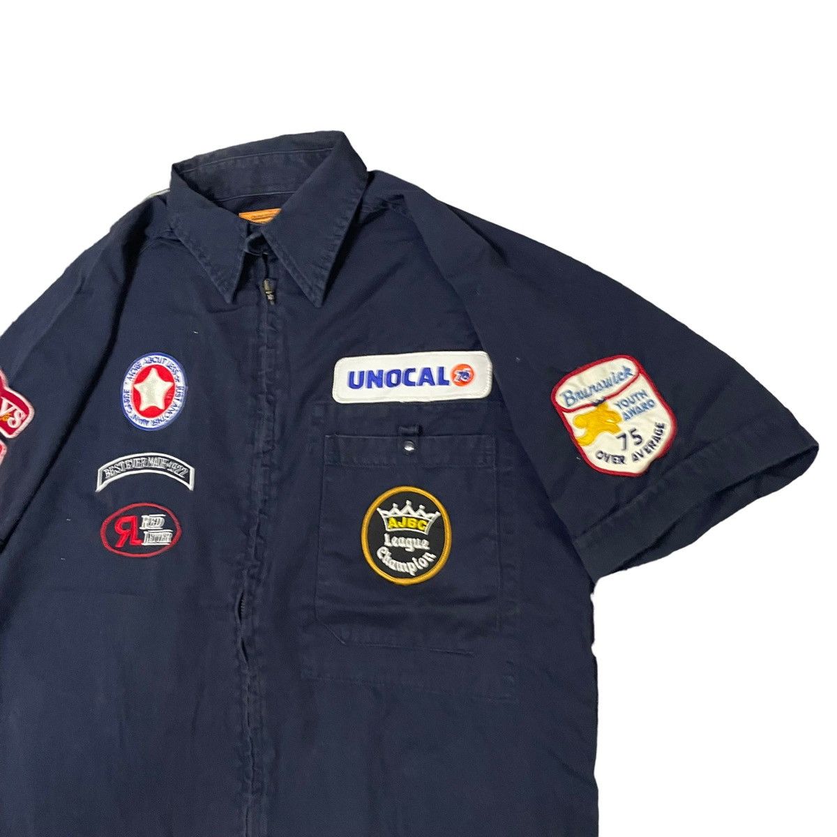 Japanese Brand × Sports Specialties 💥VINTAGE 76 LUBRICANT RACING ZIPPER SHIRT Size US L / EU 52-54 / 3 - 4 Thumbnail