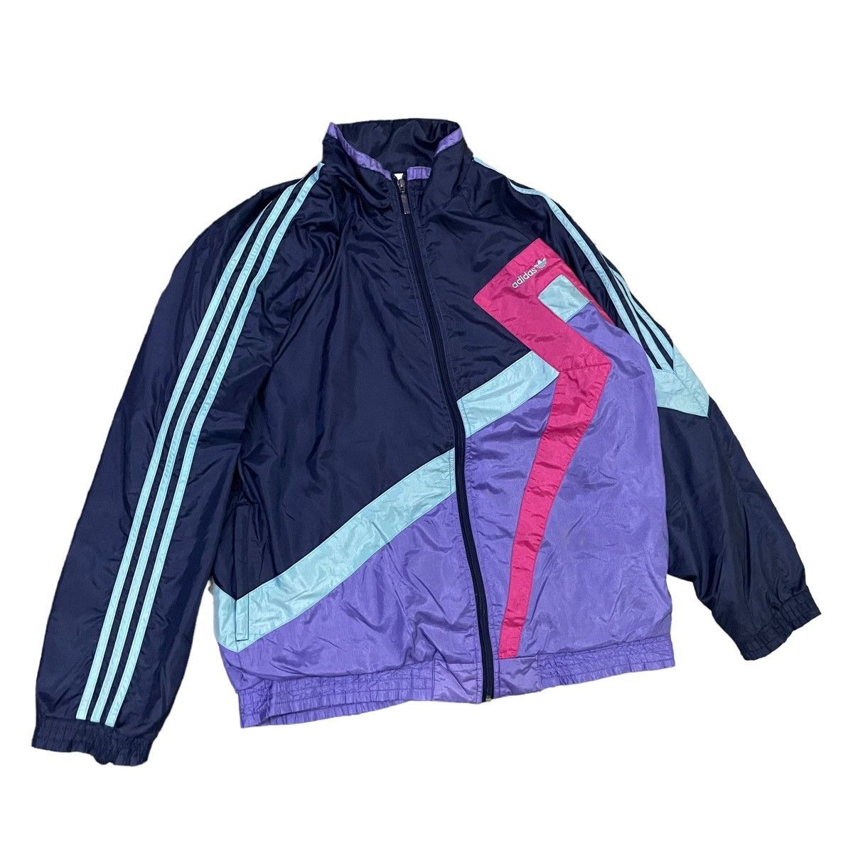 Adidas × Vintage 💥 80s Adidas Trainer Retro Multicolour Windbreaker Jacket Size US L / EU 52-54 / 3 - 3 Thumbnail