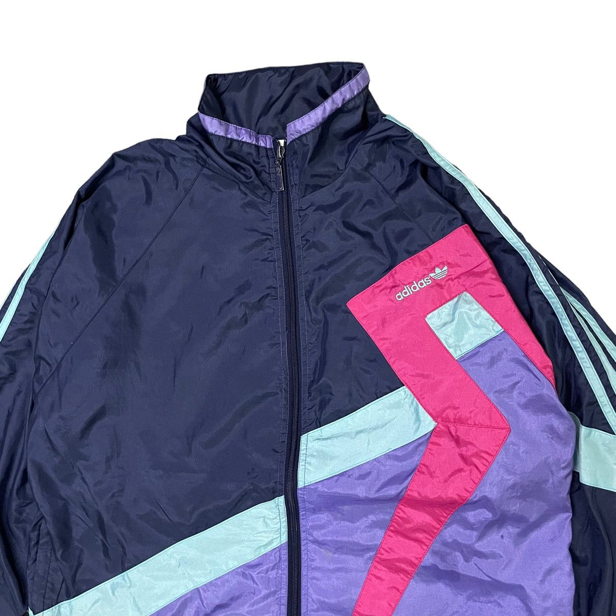 Adidas × Vintage 💥 80s Adidas Trainer Retro Multicolour Windbreaker Jacket Size US L / EU 52-54 / 3 - 6 Thumbnail