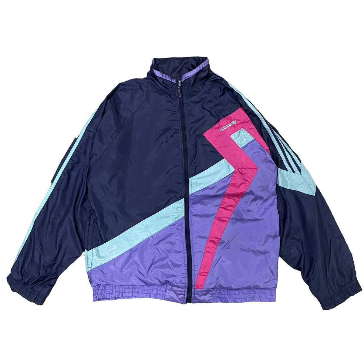 Adidas × Vintage 💥 80s Adidas Trainer Retro Multicolour Windbreaker Jacket Size US L / EU 52-54 / 3 - 5 Thumbnail