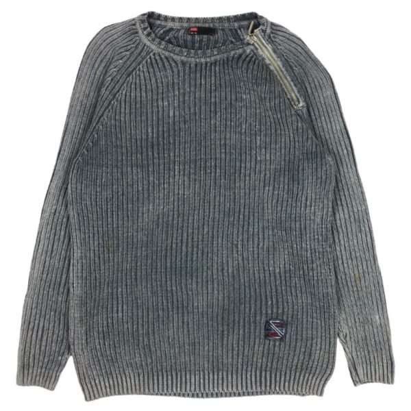 image of Diesel Cyber Y2K Striped Sweater in Grey, Men's (Size 2XL)