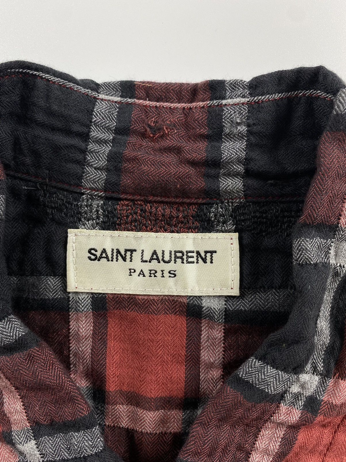 Saint Laurent Paris Saint Laurent S/S’17 Distressed Checked Cotton-blend Flannel Size US S / EU 44-46 / 1 - 10 Thumbnail
