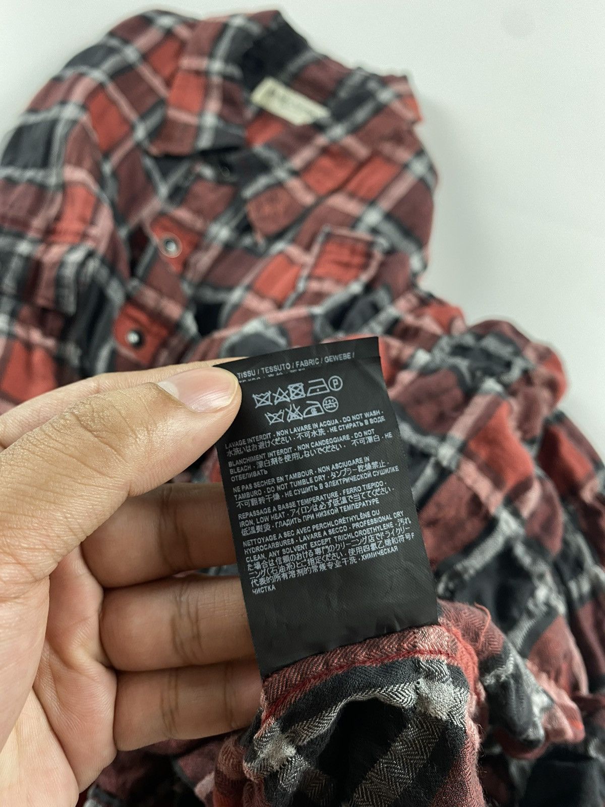 Saint Laurent Paris Saint Laurent S/S’17 Distressed Checked Cotton-blend Flannel Size US S / EU 44-46 / 1 - 13 Thumbnail