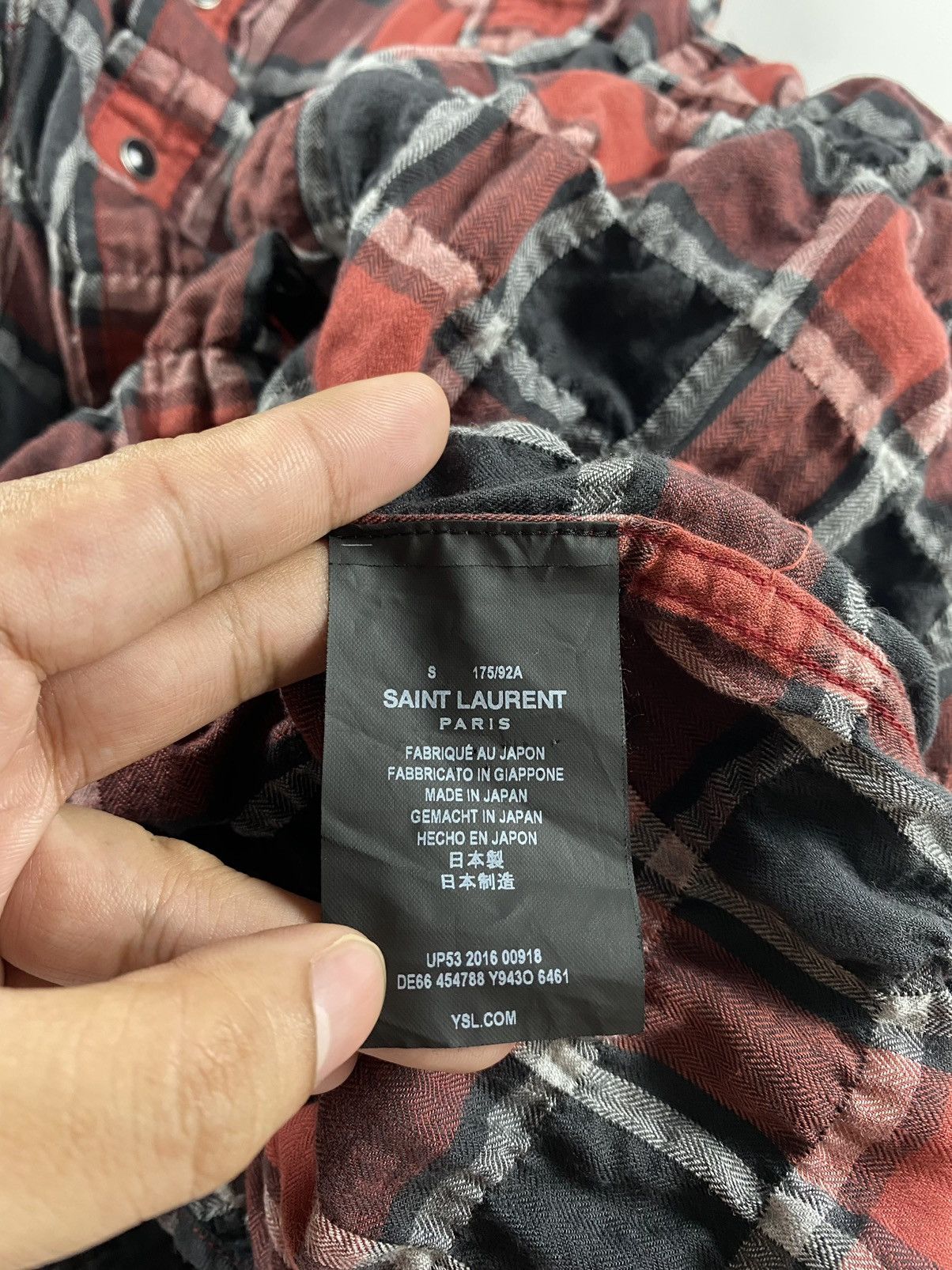 Saint Laurent Paris Saint Laurent S/S’17 Distressed Checked Cotton-blend Flannel Size US S / EU 44-46 / 1 - 11 Thumbnail