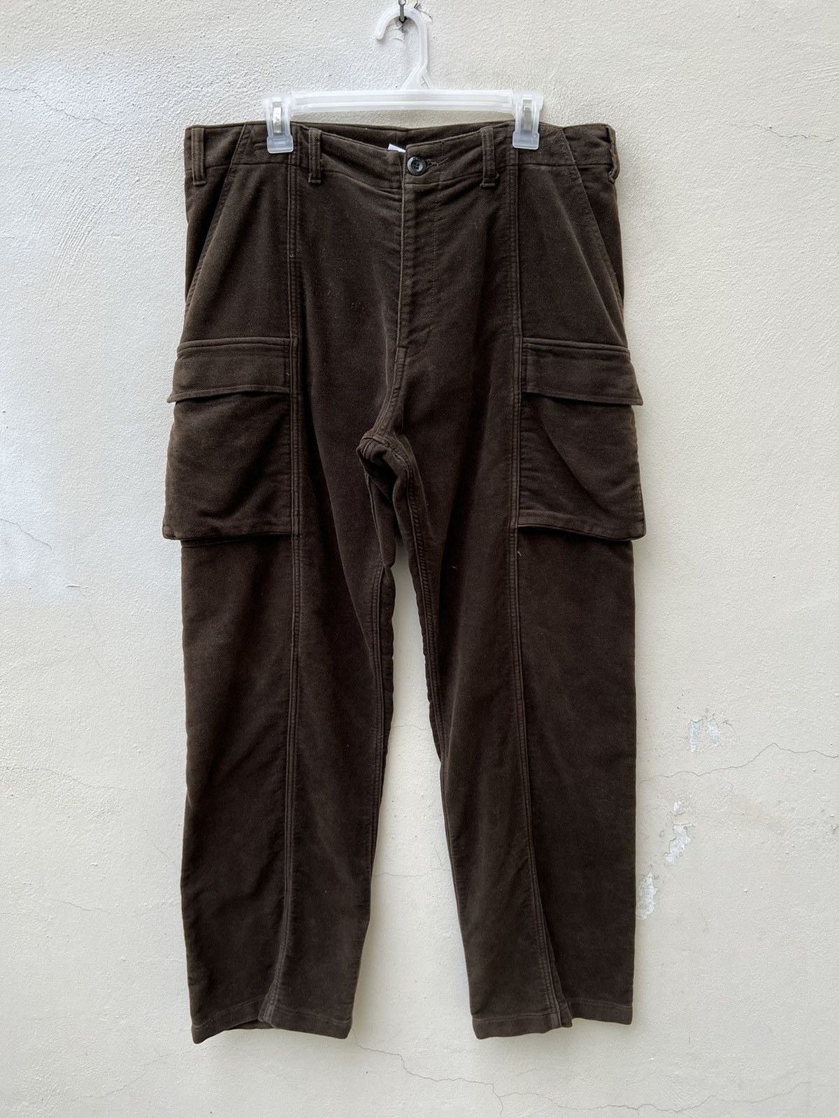 GOODENOUGH × Hiroshi Fujiwara Vintage 90s Goodenough Suede Cotton Cargo Trouser Pant Size US 34 / EU 50 - 6 Thumbnail