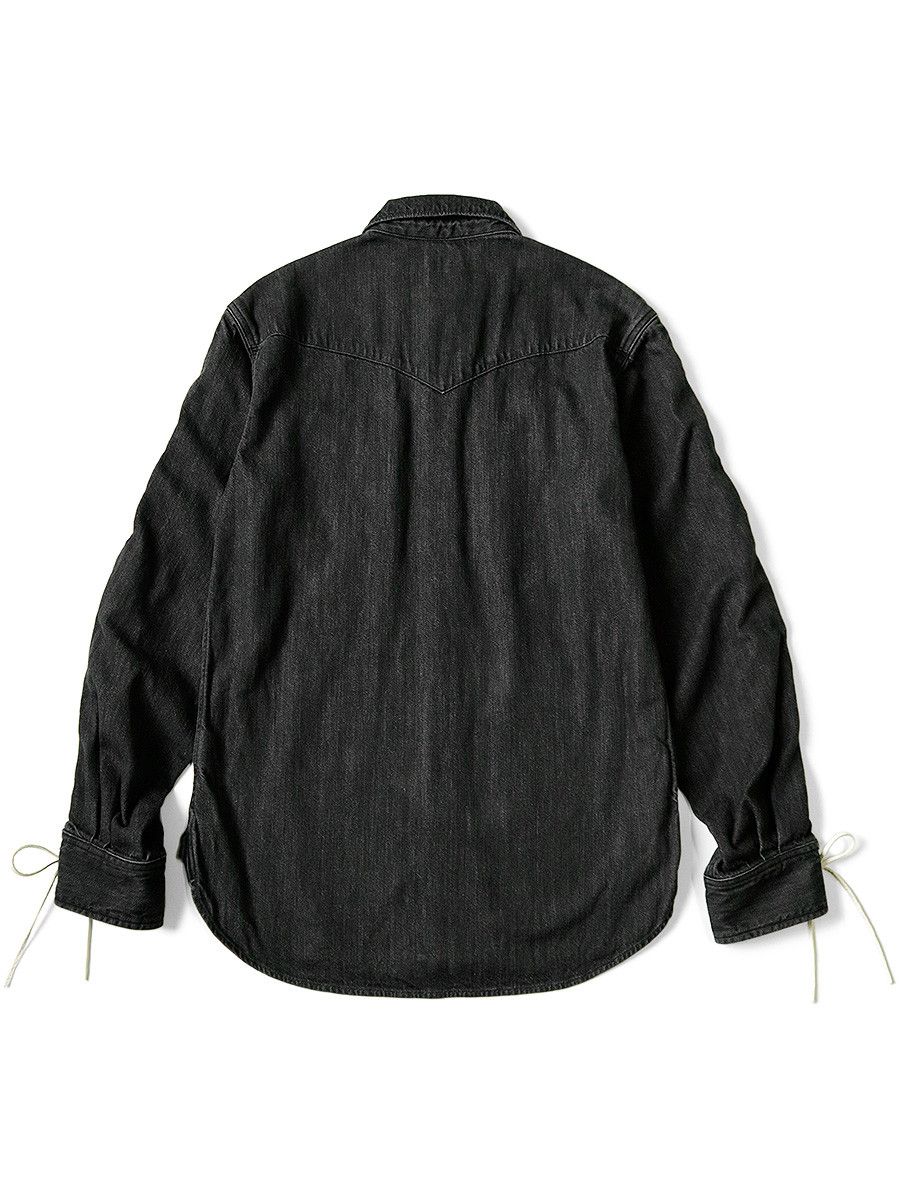 Kapital Kapital 8oz Black Denim Lace Up Western Shirt Size US L / EU 52-54 / 3 - 3 Thumbnail