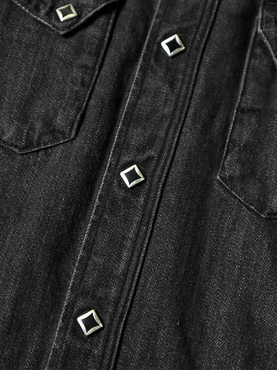 Kapital Kapital 8oz Black Denim Lace Up Western Shirt Size US L / EU 52-54 / 3 - 7 Thumbnail