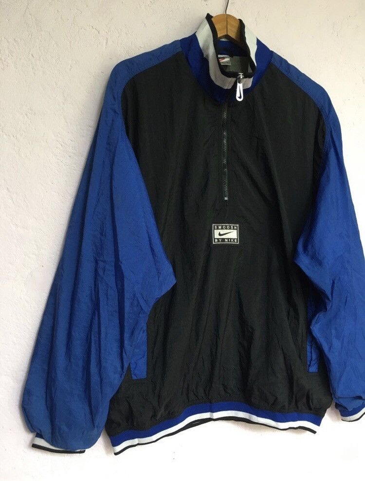 Nike Vintage center Swooh by Nike Half zip Black Jackets Size US L / EU 52-54 / 3 - 3 Thumbnail