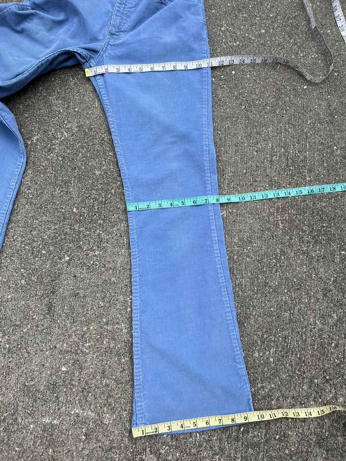 Levi's × Vintage VTG 70s Levi’s 646 Talon 42 Fade Light Blue Cord Flare Jeans Size US 29 - 3 Thumbnail