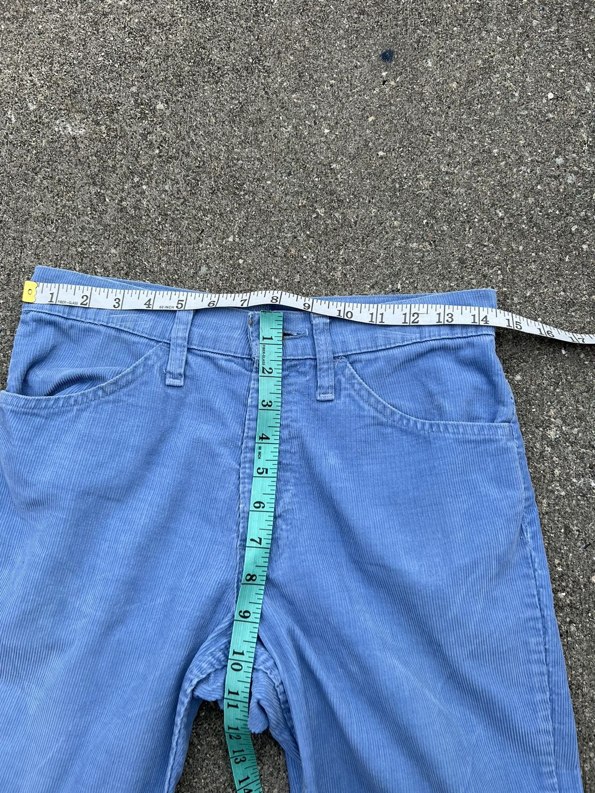 Levi's × Vintage VTG 70s Levi’s 646 Talon 42 Fade Light Blue Cord Flare Jeans Size US 29 - 2 Thumbnail