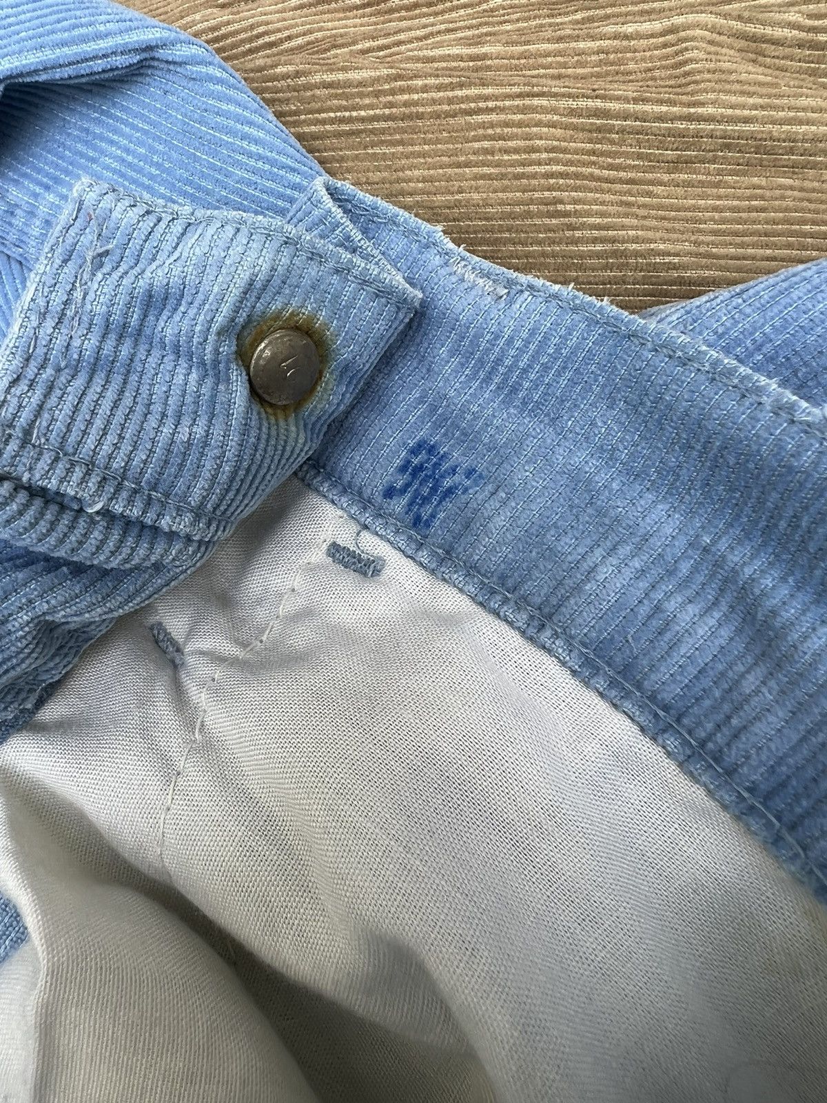 Levi's × Vintage VTG 70s Levi’s 646 Talon 42 Fade Light Blue Cord Flare Jeans Size US 29 - 23 Thumbnail