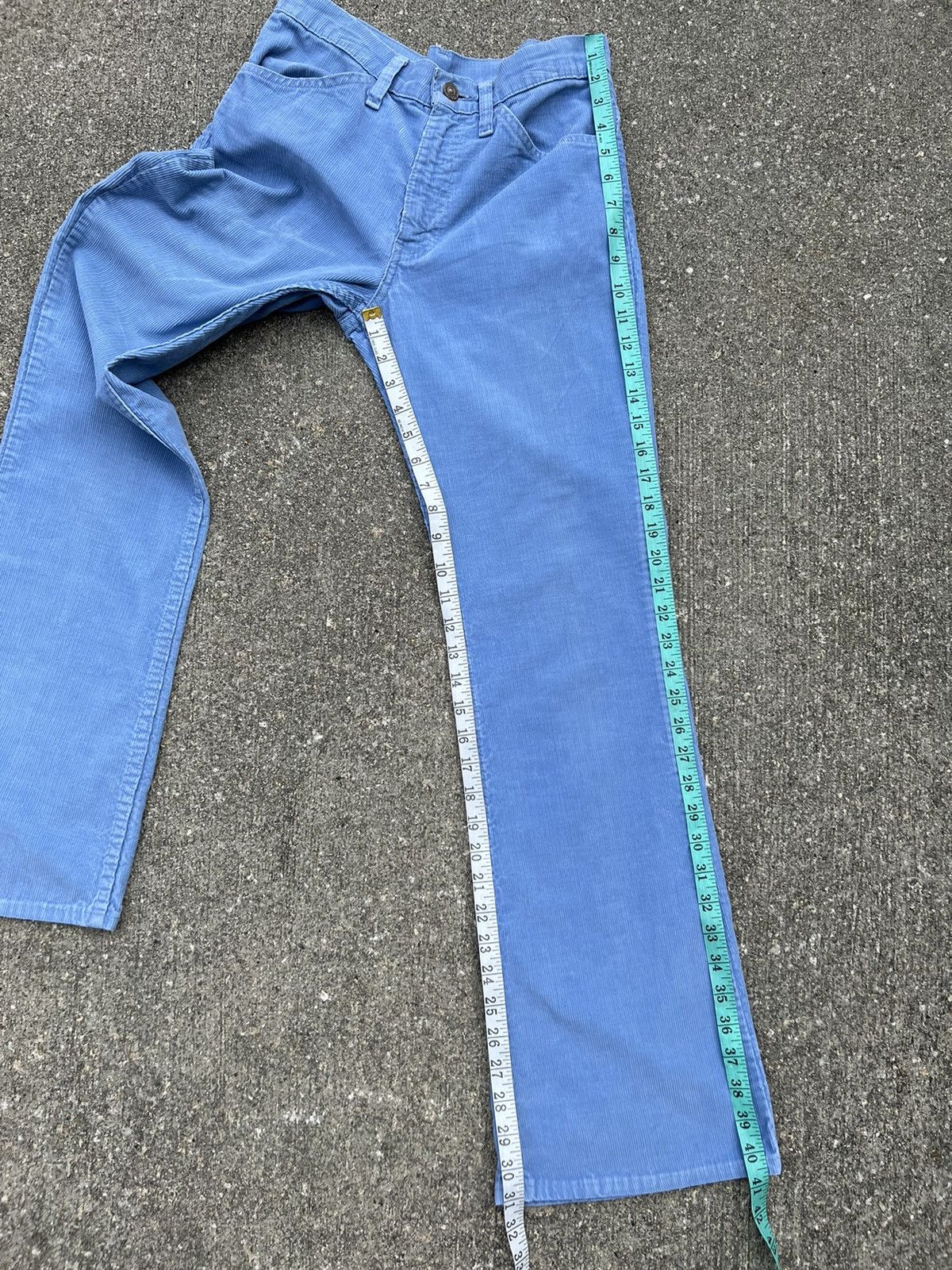 Levi's × Vintage VTG 70s Levi’s 646 Talon 42 Fade Light Blue Cord Flare Jeans Size US 29 - 4 Thumbnail