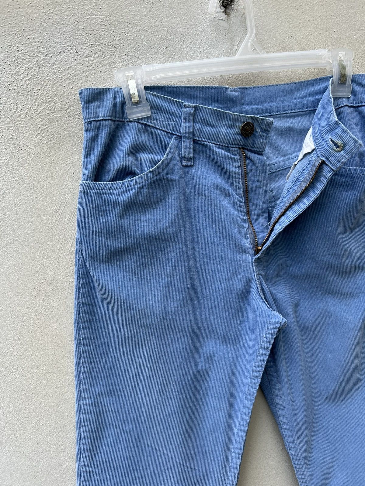 Levi's × Vintage VTG 70s Levi’s 646 Talon 42 Fade Light Blue Cord Flare Jeans Size US 29 - 9 Thumbnail