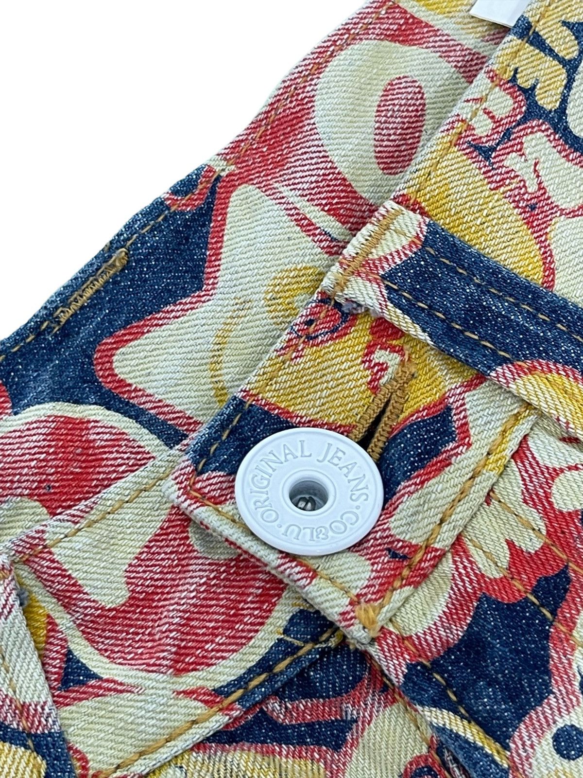 Japanese Brand Fullprinted Jeans Co&Lu Multicolour Low Rise Regular 9🟦 Size US 31 - 8 Thumbnail