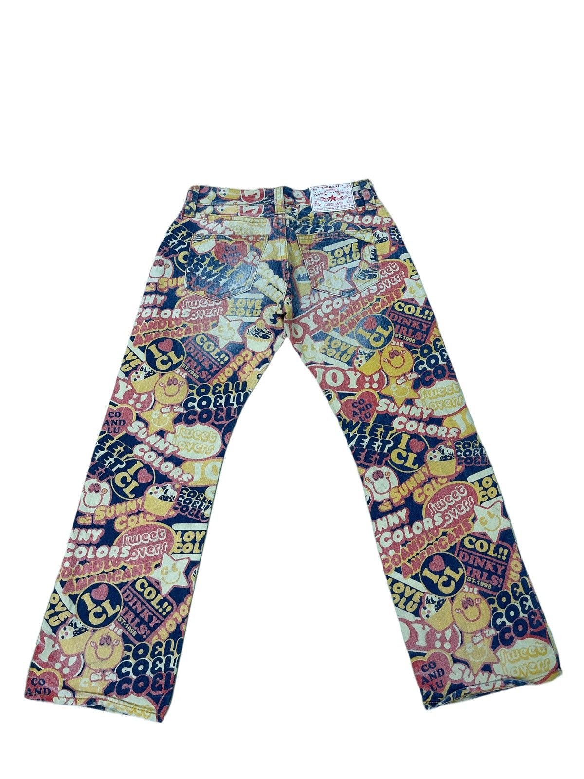 Japanese Brand Fullprinted Jeans Co&Lu Multicolour Low Rise Regular 9🟦 Size US 31 - 9 Thumbnail
