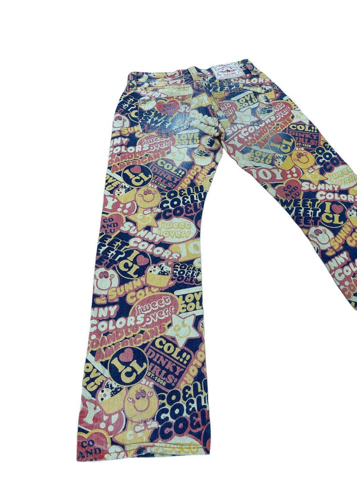 Japanese Brand Fullprinted Jeans Co&Lu Multicolour Low Rise Regular 9🟦 Size US 31 - 10 Thumbnail