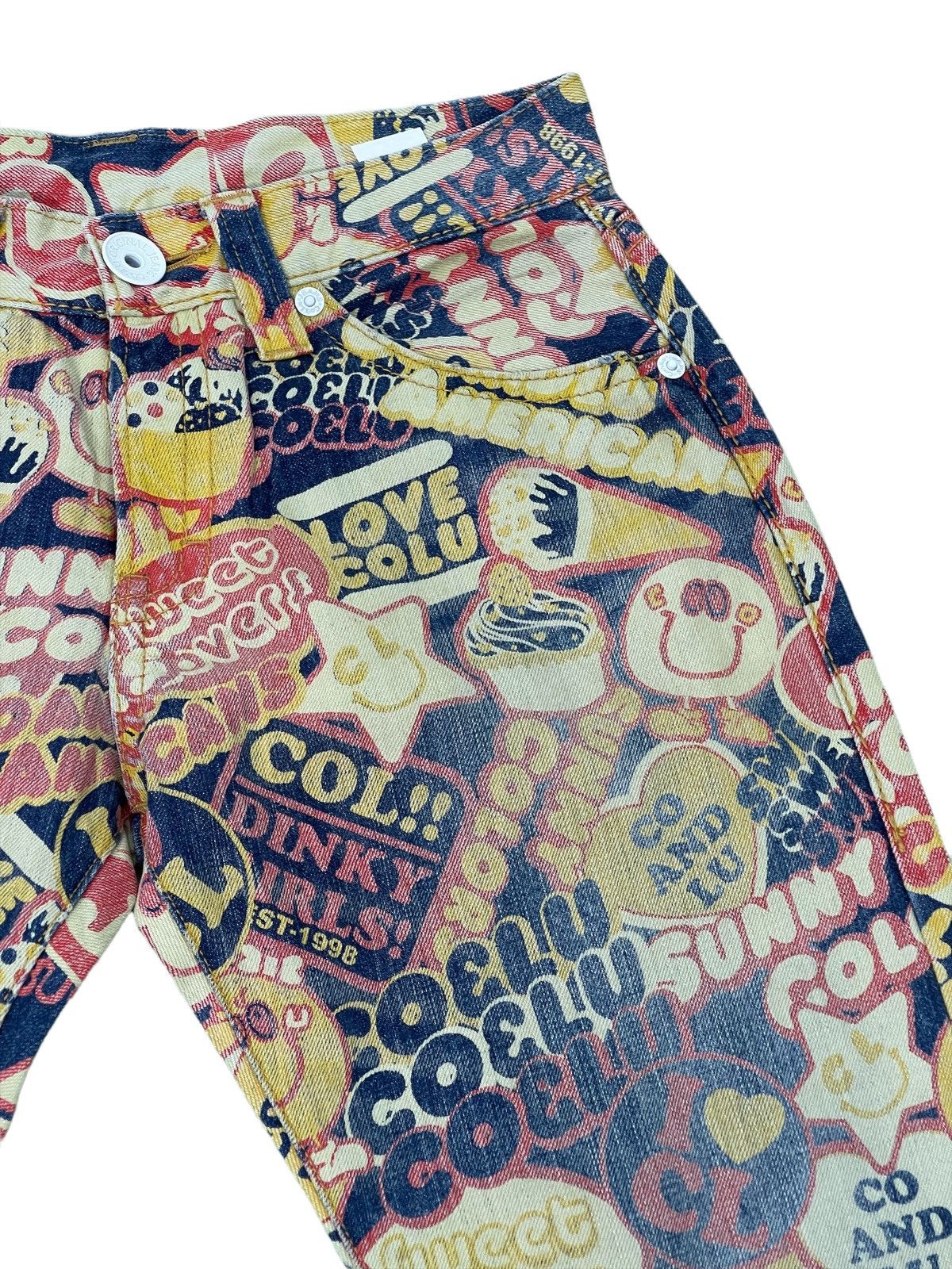 Japanese Brand Fullprinted Jeans Co&Lu Multicolour Low Rise Regular 9🟦 Size US 31 - 7 Thumbnail
