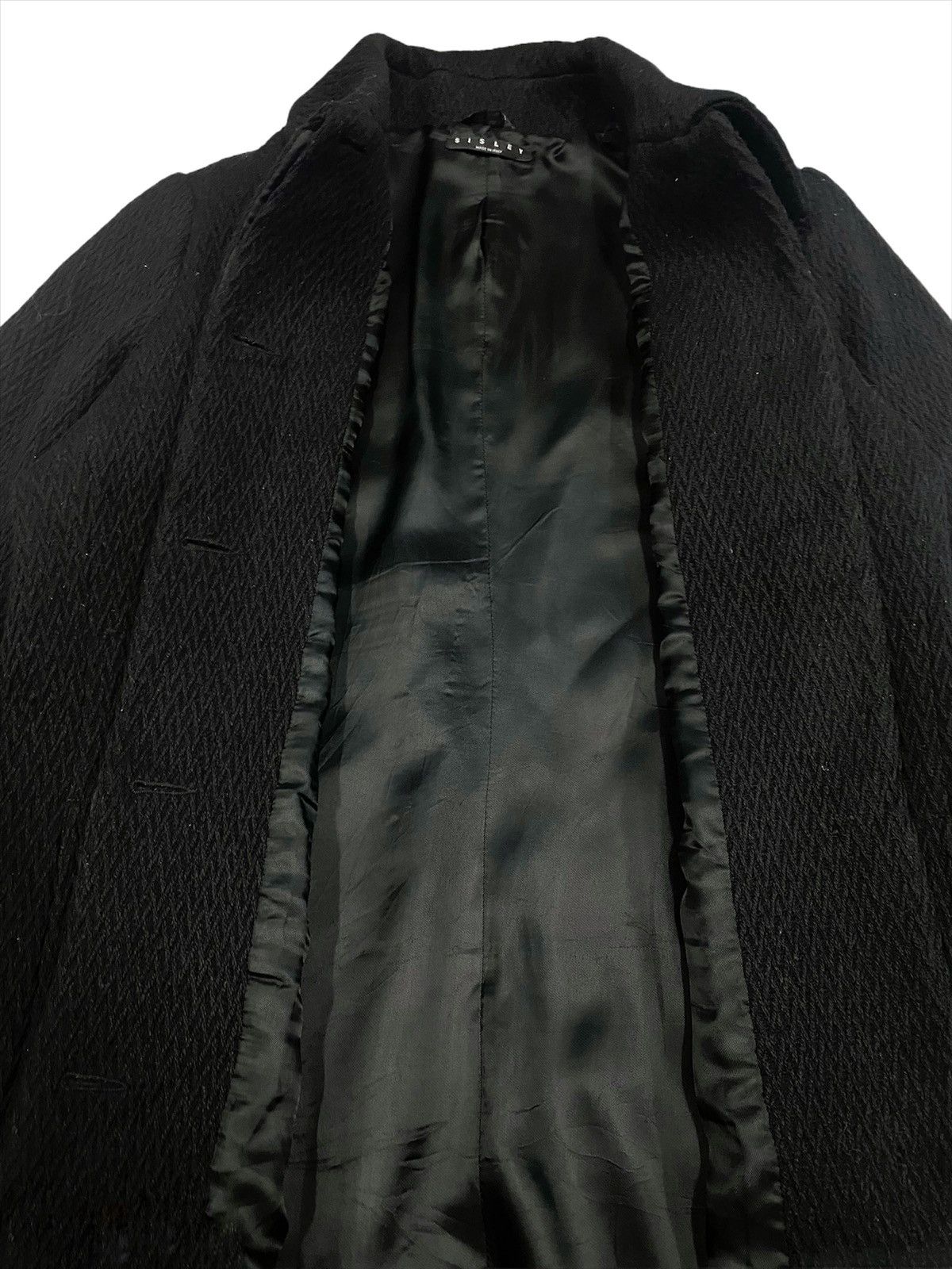 Sisley SISLEY SOLID BLACK WOOL COAT ITALY Size US S / EU 44-46 / 1 - 18 Thumbnail