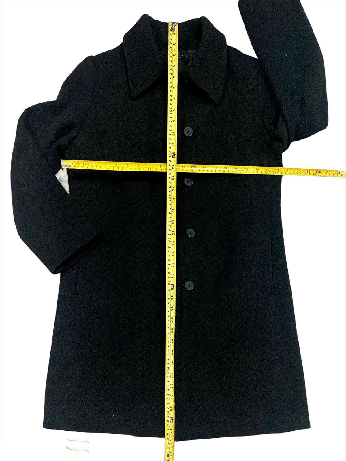 Sisley SISLEY SOLID BLACK WOOL COAT ITALY Size US S / EU 44-46 / 1 - 21 Thumbnail