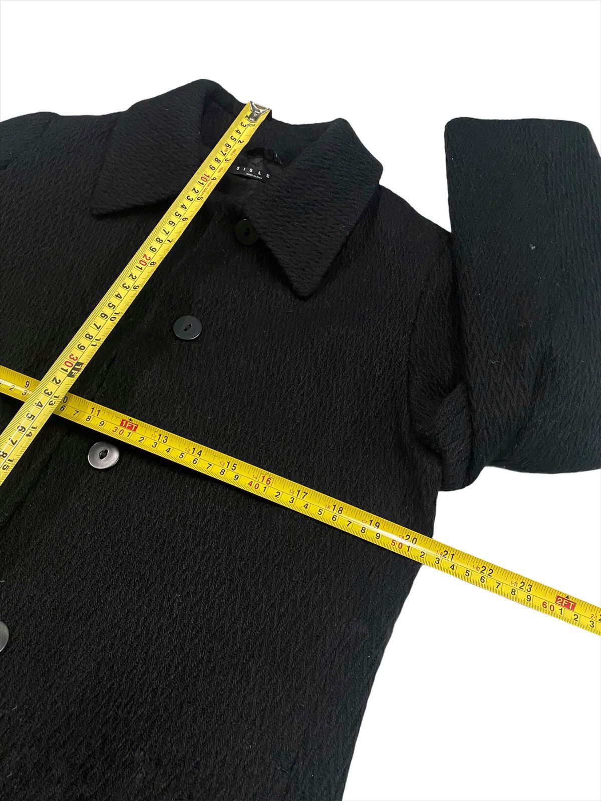 Sisley SISLEY SOLID BLACK WOOL COAT ITALY Size US S / EU 44-46 / 1 - 22 Thumbnail